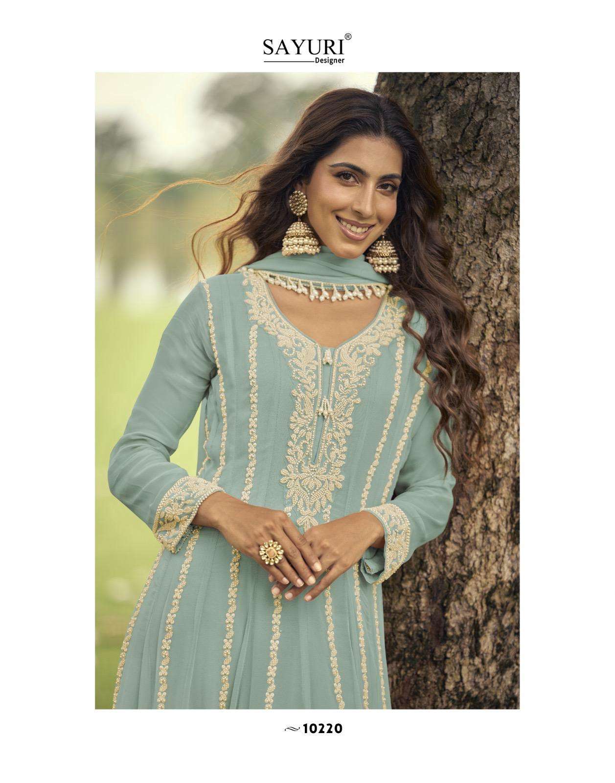 ISHIKA BY SAYURI DESIGNER IN REAL PREMIUM GEROGETTE WITH HEAVY EMBROIDERED BEADS WORK