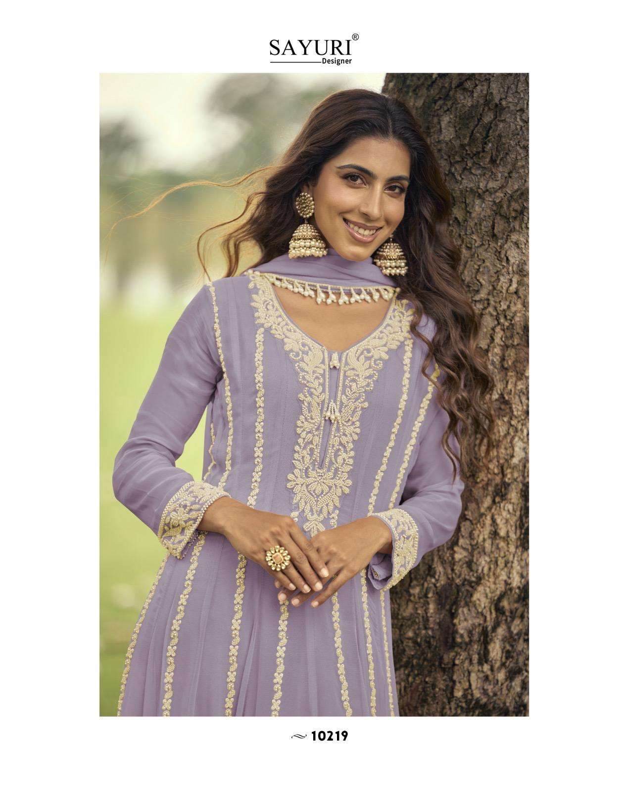 ISHIKA BY SAYURI DESIGNER IN REAL PREMIUM GEROGETTE WITH HEAVY EMBROIDERED BEADS WORK