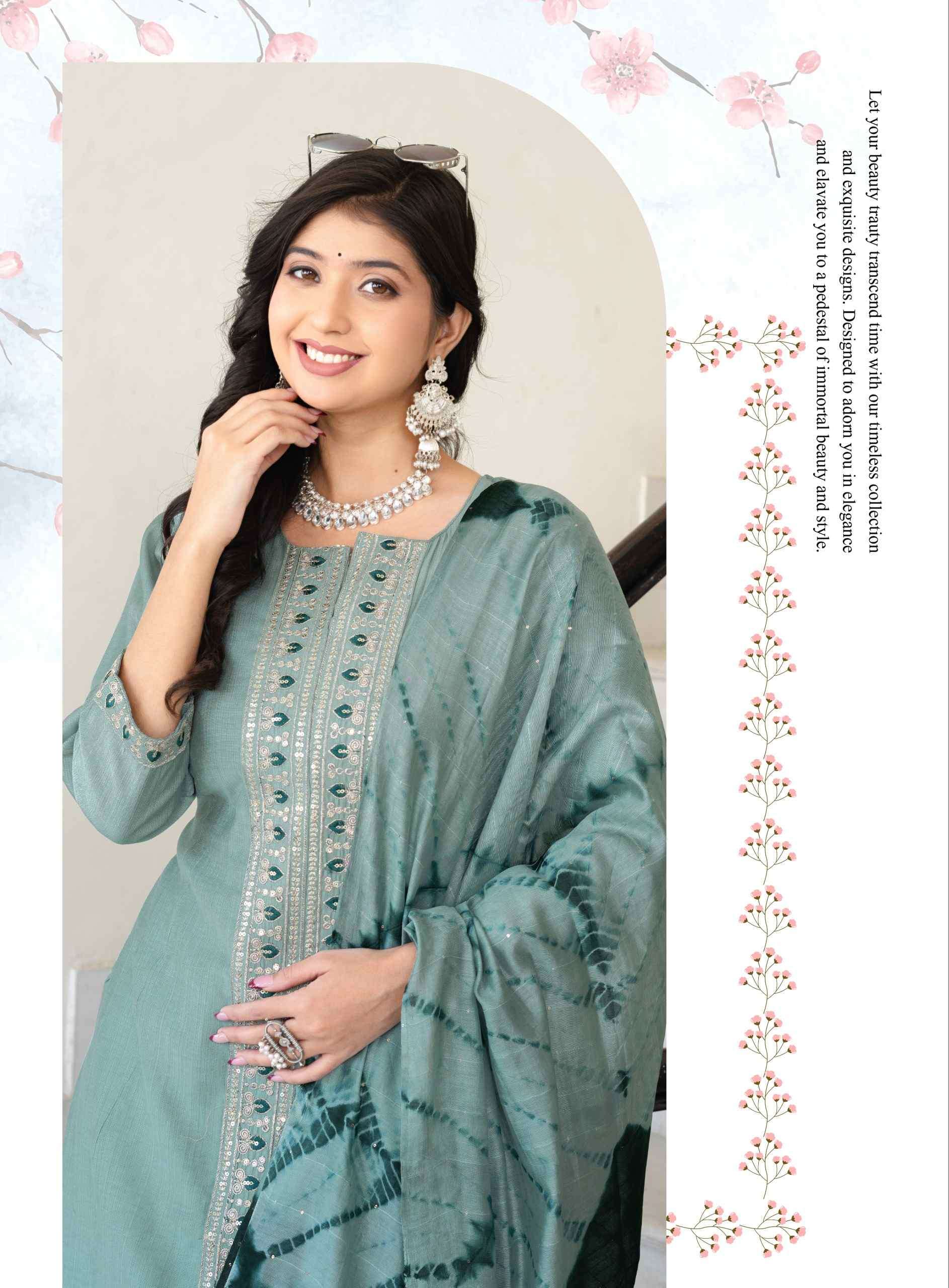 KAJAL VOL-2 BY ERRAHA IN PREMIUM VATICAN WITH A-LINE PRINCESS CUT & EMBROIDERY WORK 