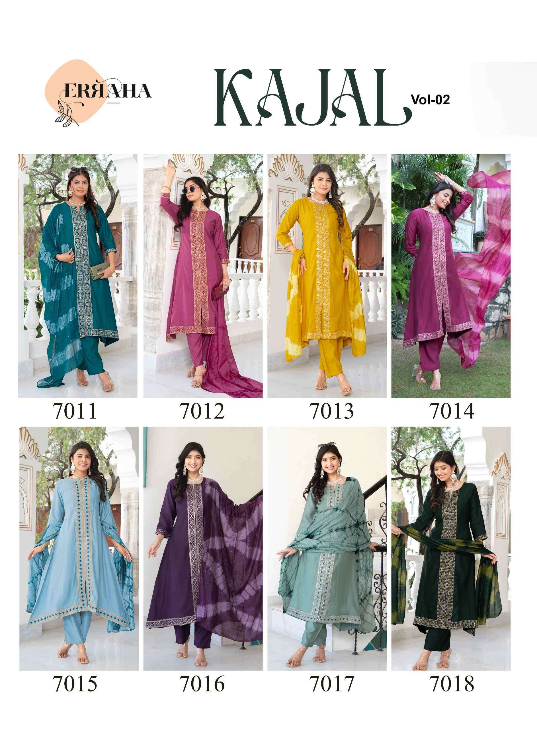 KAJAL VOL-2 BY ERRAHA IN PREMIUM VATICAN WITH A-LINE PRINCESS CUT & EMBROIDERY WORK 