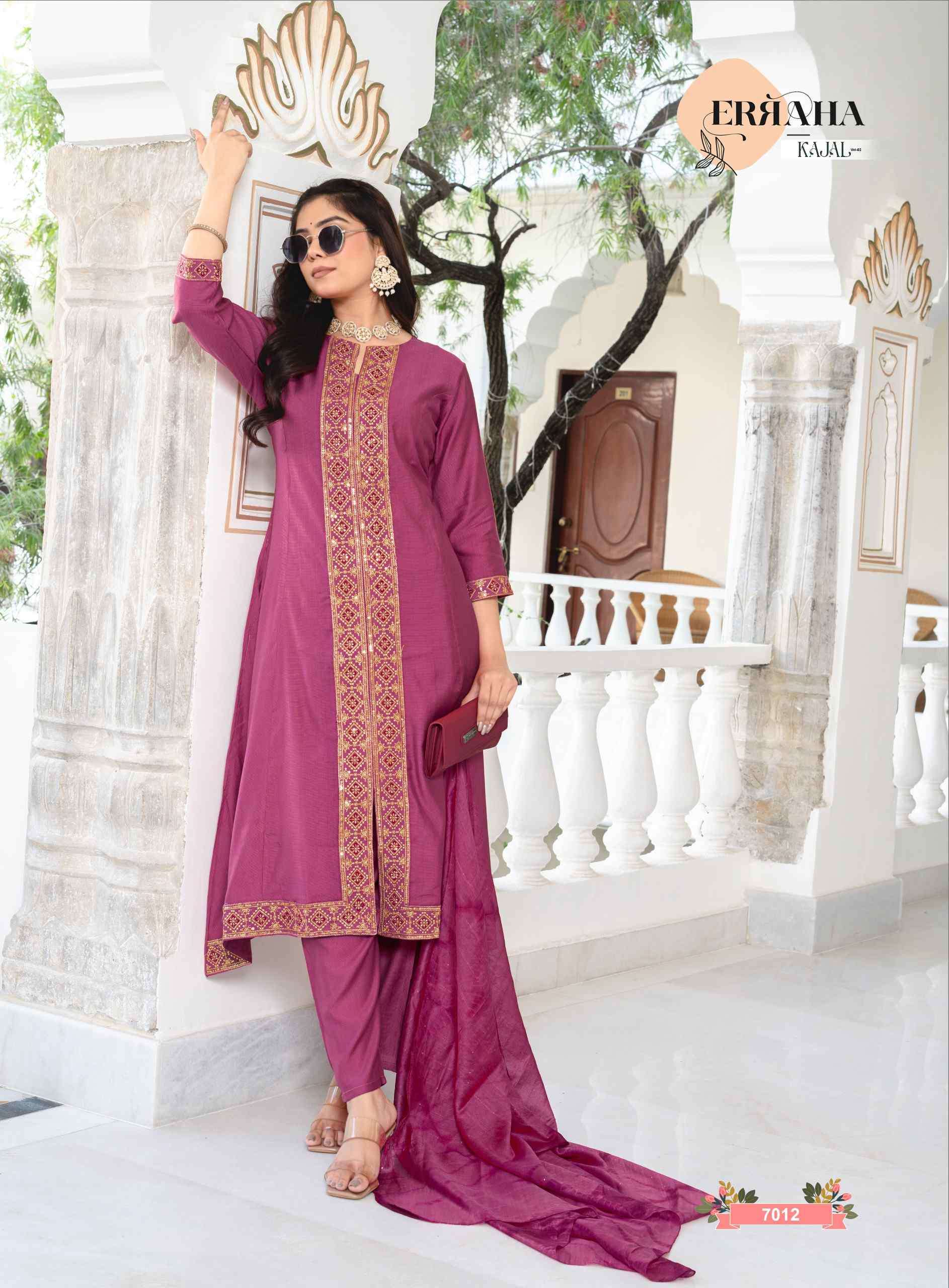 KAJAL VOL-2 BY ERRAHA IN PREMIUM VATICAN WITH A-LINE PRINCESS CUT & EMBROIDERY WORK 