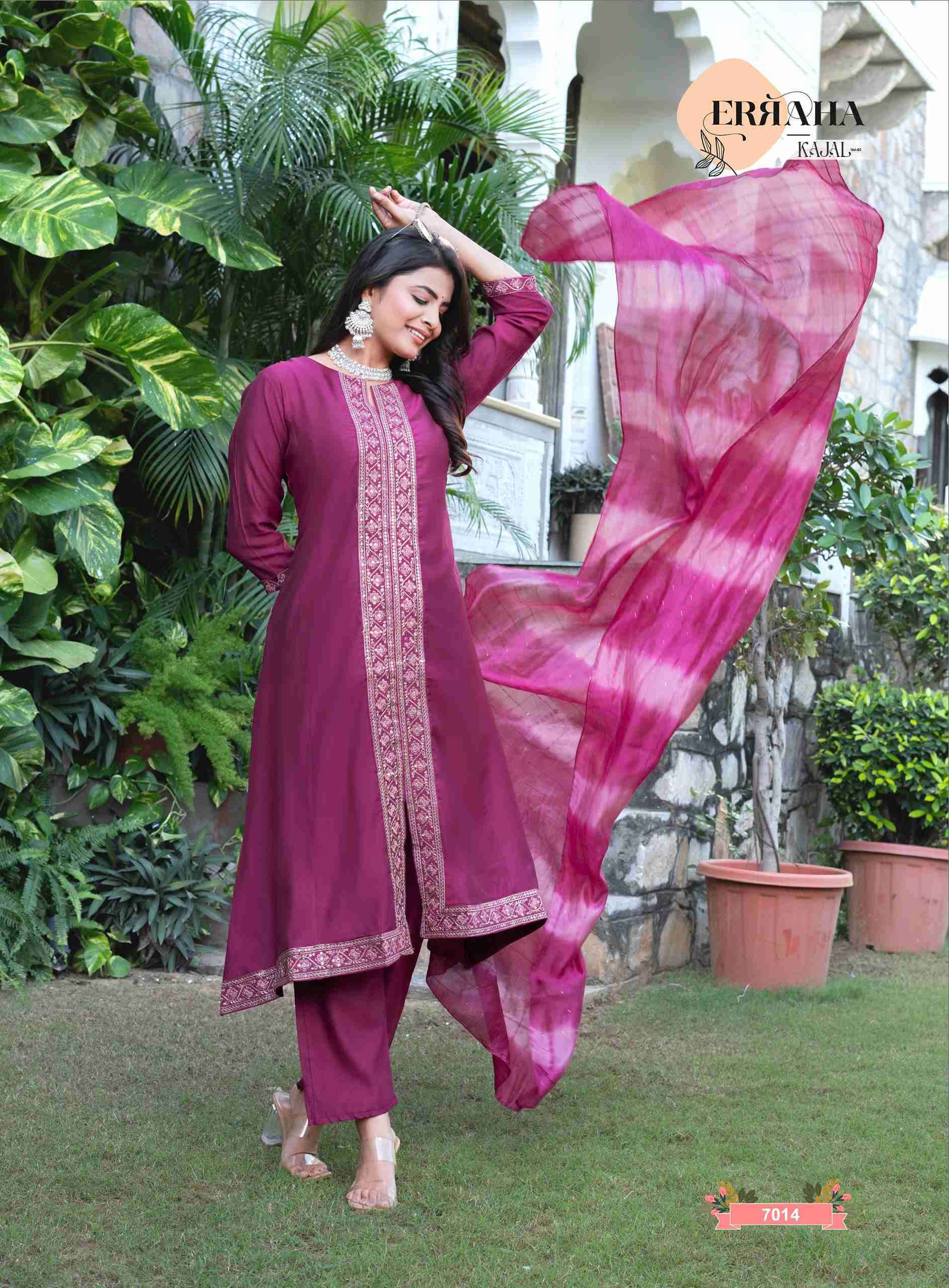 KAJAL VOL-2 BY ERRAHA IN PREMIUM VATICAN WITH A-LINE PRINCESS CUT & EMBROIDERY WORK 