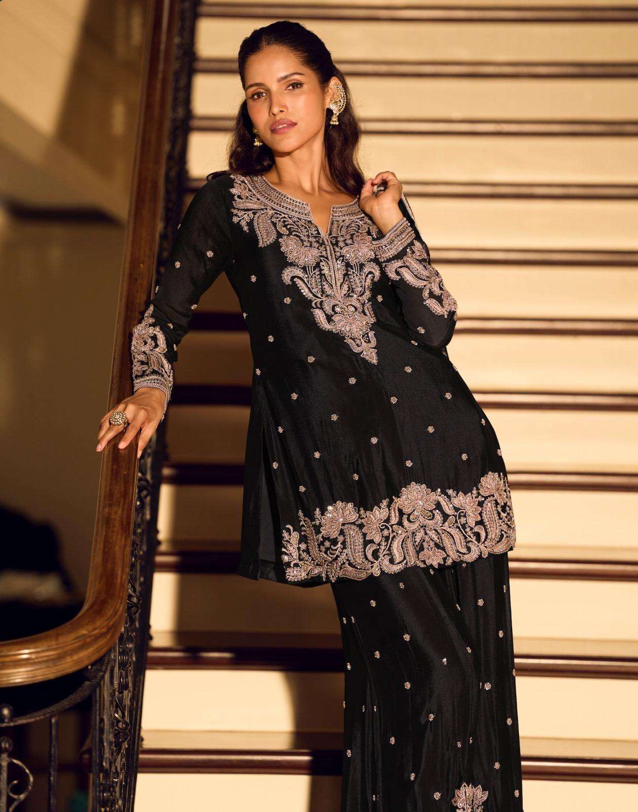 KANCHAN BY SAYURI DESIGNER IN PREMIUM CHINON SILK WITH BEADS EMBROIDERED WORK 