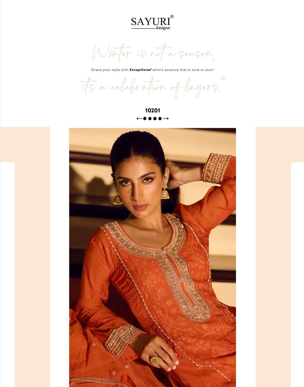 KANCHAN BY SAYURI DESIGNER IN PREMIUM CHINON SILK WITH BEADS EMBROIDERED WORK 