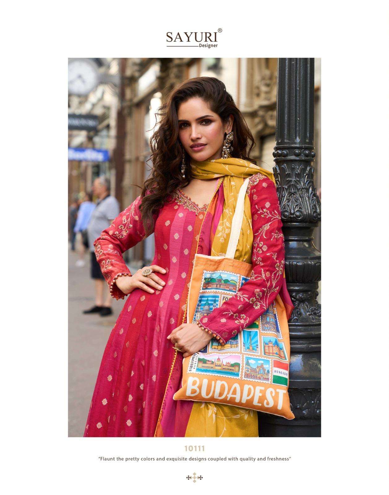 KUSUM BY SAYURI DESIGNER IN PURE VISCOS JACQUARD SILK WITH EMBROIDERED WORK 