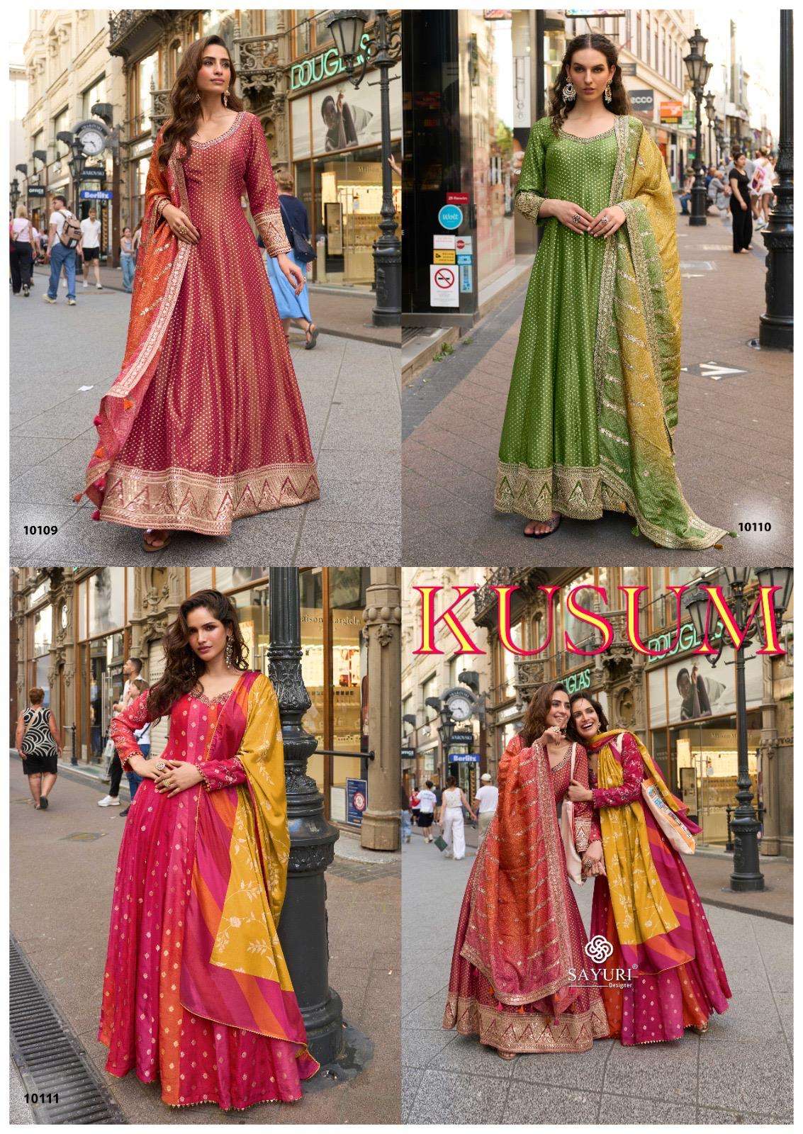 KUSUM BY SAYURI DESIGNER IN PURE VISCOS JACQUARD SILK WITH EMBROIDERED WORK 