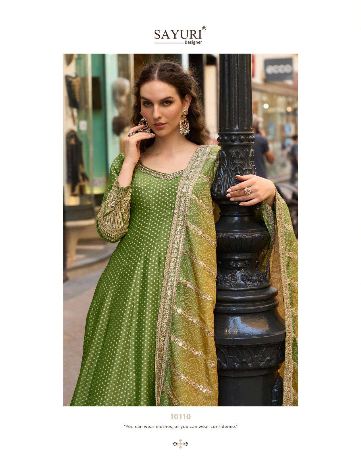 KUSUM BY SAYURI DESIGNER IN PURE VISCOS JACQUARD SILK WITH EMBROIDERED WORK 