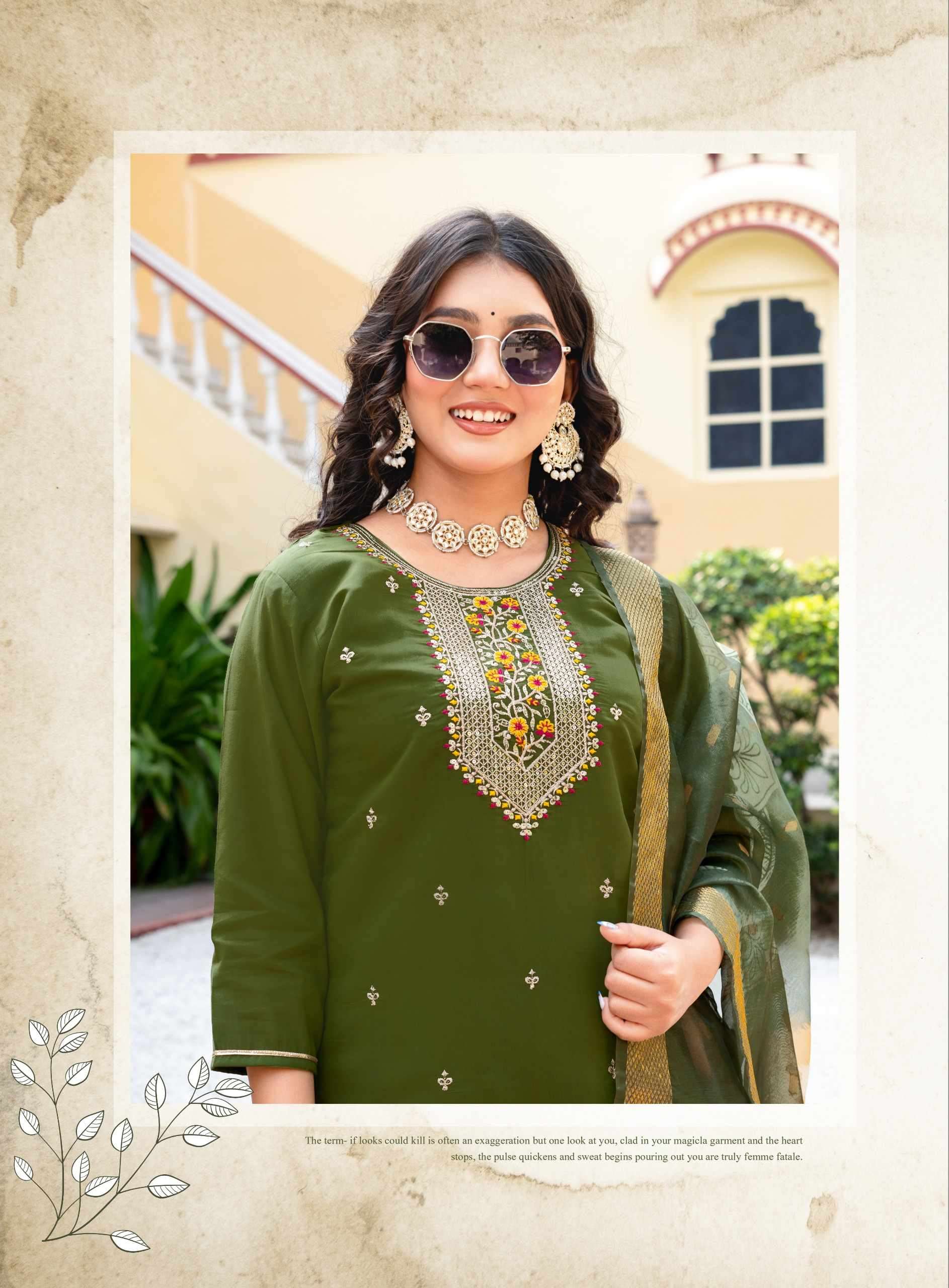 MAHI VOL-1 BY ERRAHA IN HEAVY VATICAN FABRIC WITH LINING & EXCLUSIVE EMBROIDERY WORK 