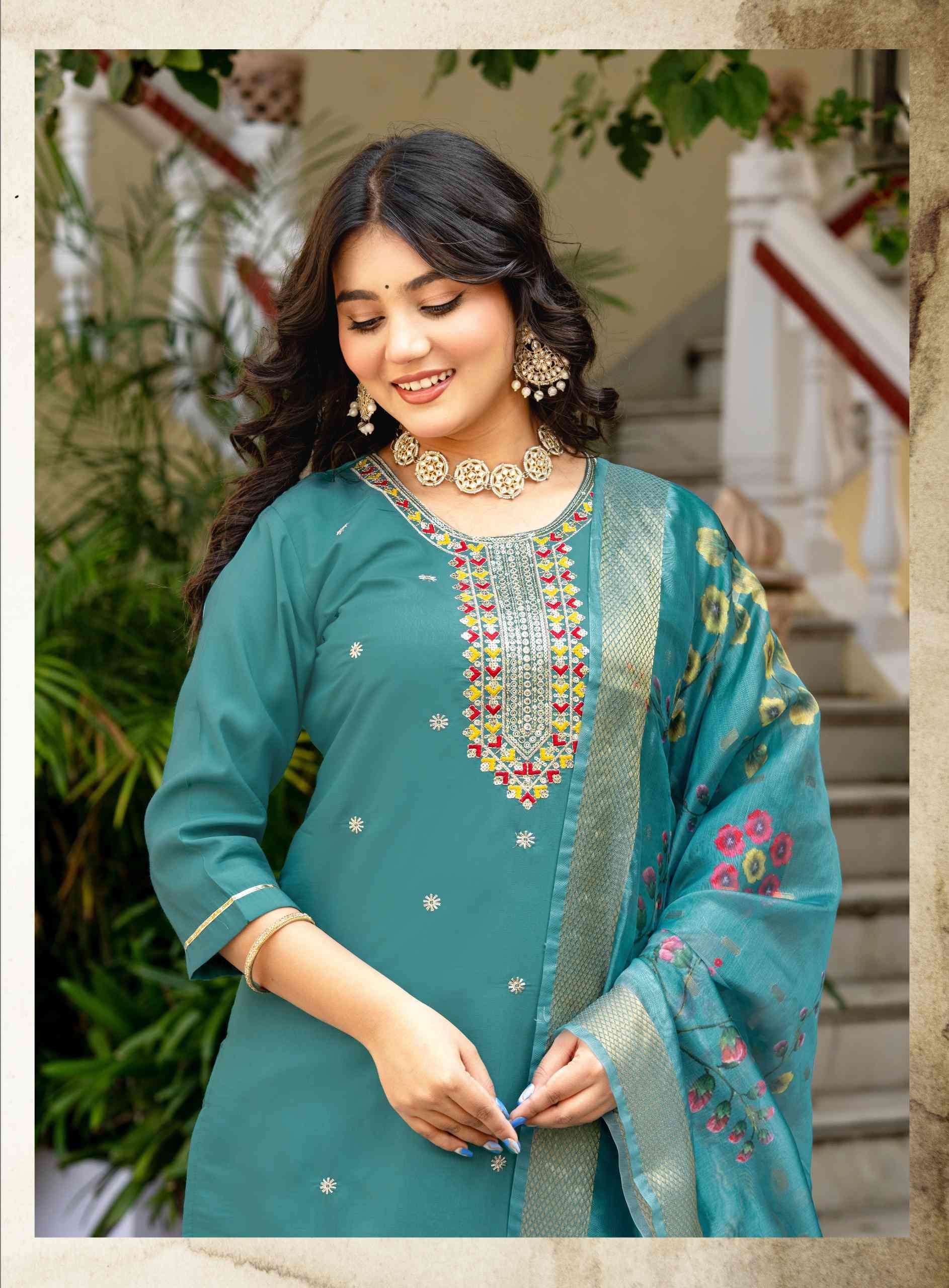 MAHI VOL-1 BY ERRAHA IN HEAVY VATICAN FABRIC WITH LINING & EXCLUSIVE EMBROIDERY WORK 