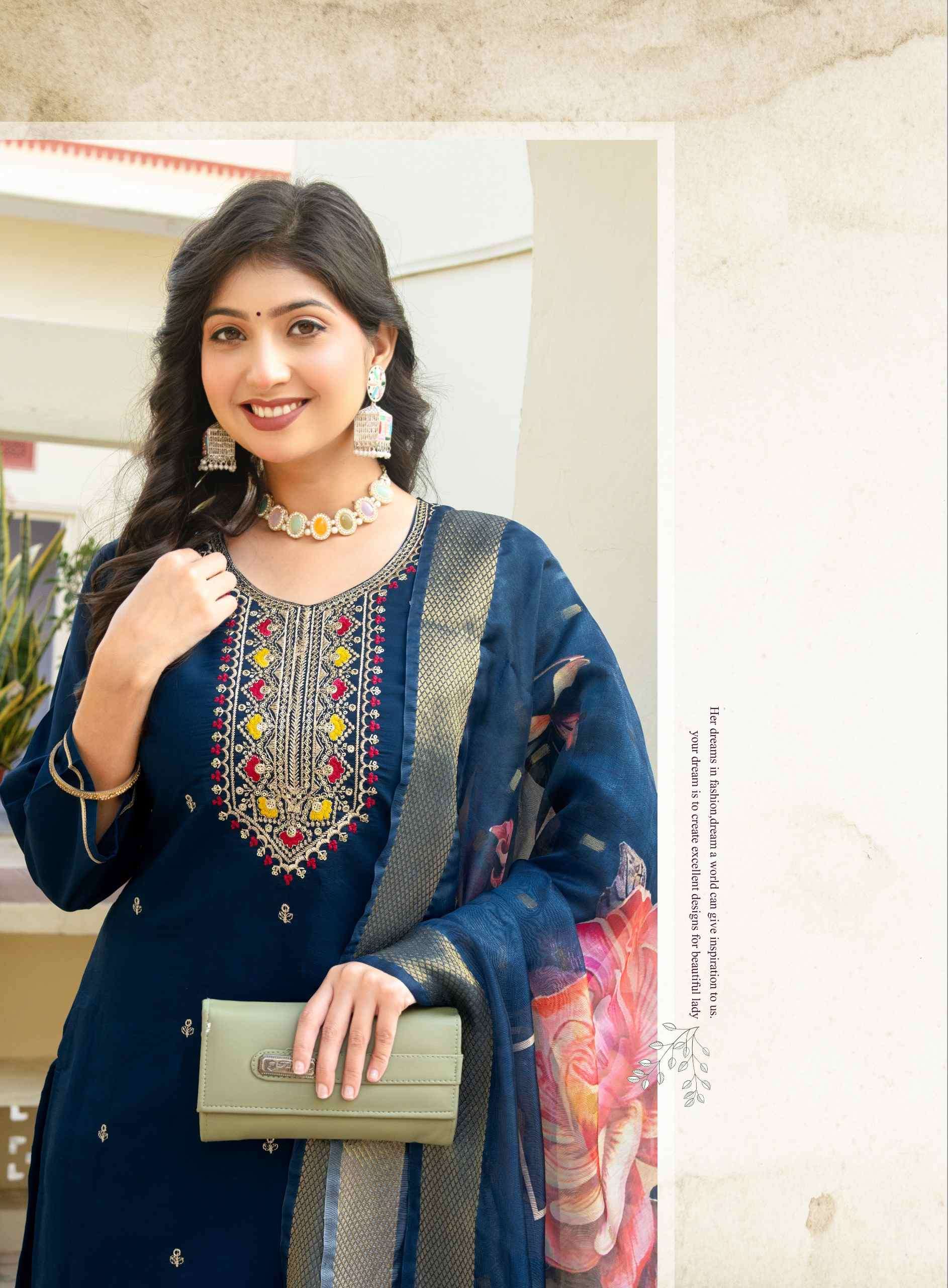 MAHI VOL-1 BY ERRAHA IN HEAVY VATICAN FABRIC WITH LINING & EXCLUSIVE EMBROIDERY WORK 