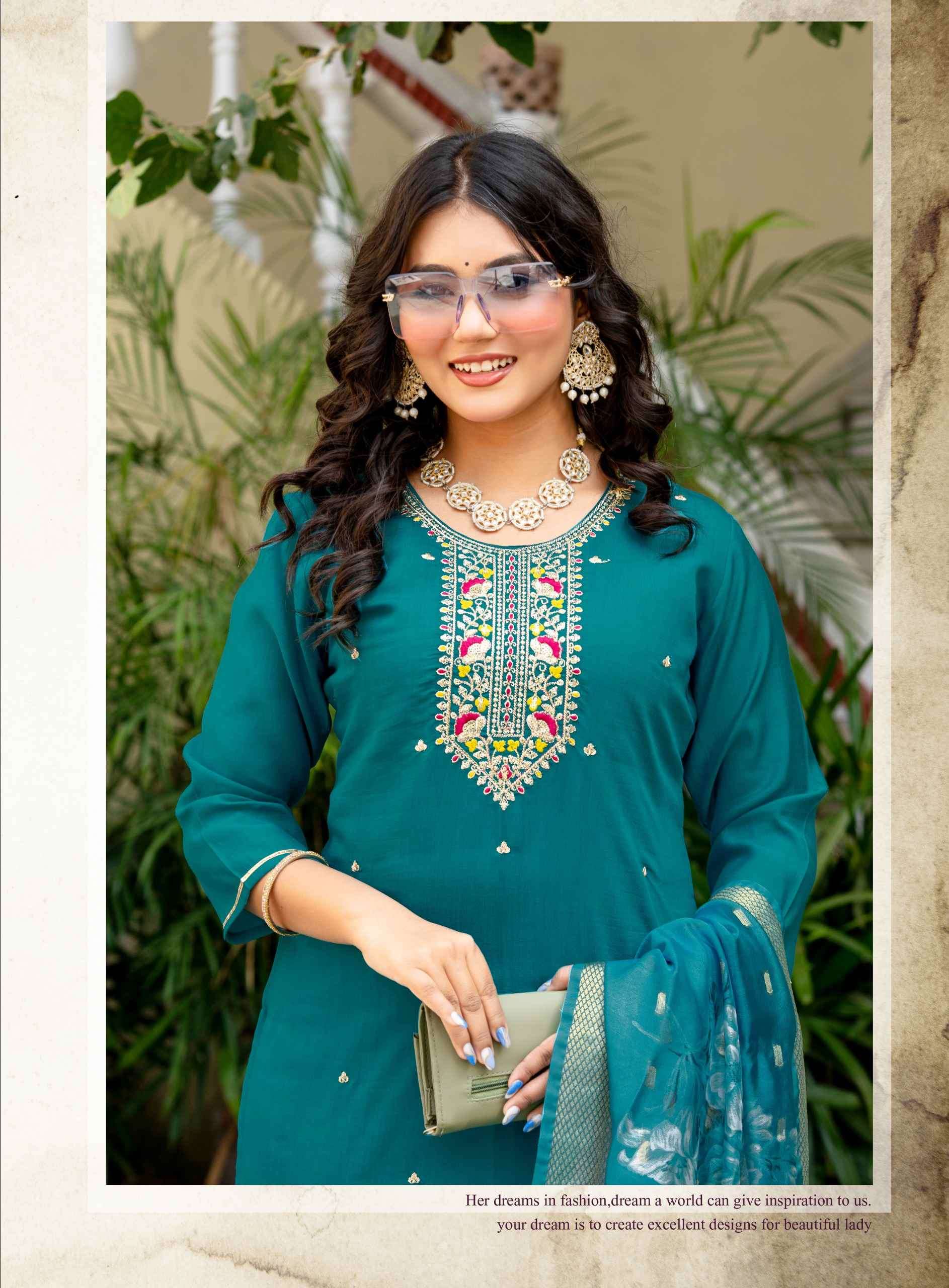 MAHI VOL-1 BY ERRAHA IN HEAVY VATICAN FABRIC WITH LINING & EXCLUSIVE EMBROIDERY WORK 