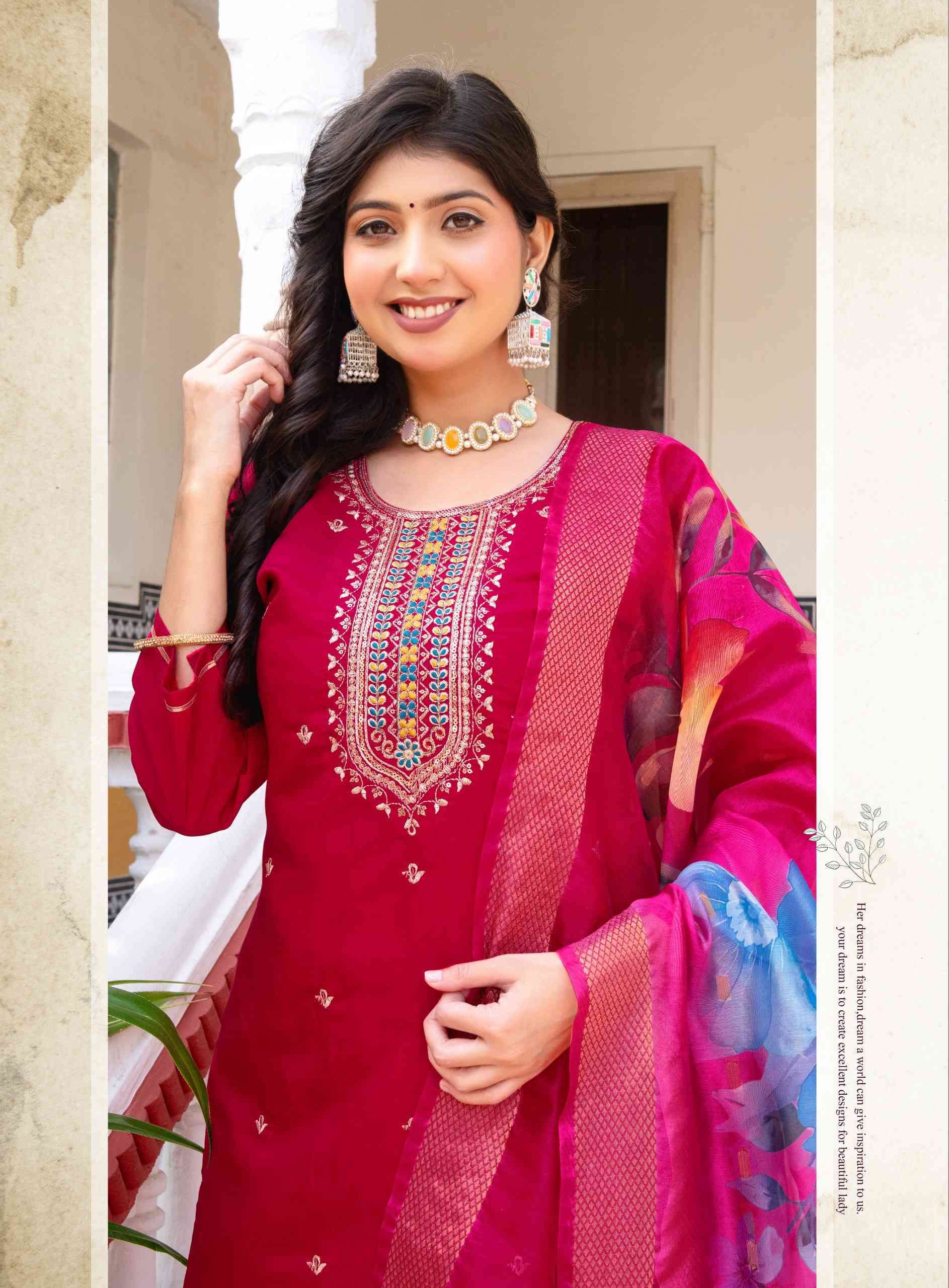 MAHI VOL-1 BY ERRAHA IN HEAVY VATICAN FABRIC WITH LINING & EXCLUSIVE EMBROIDERY WORK 