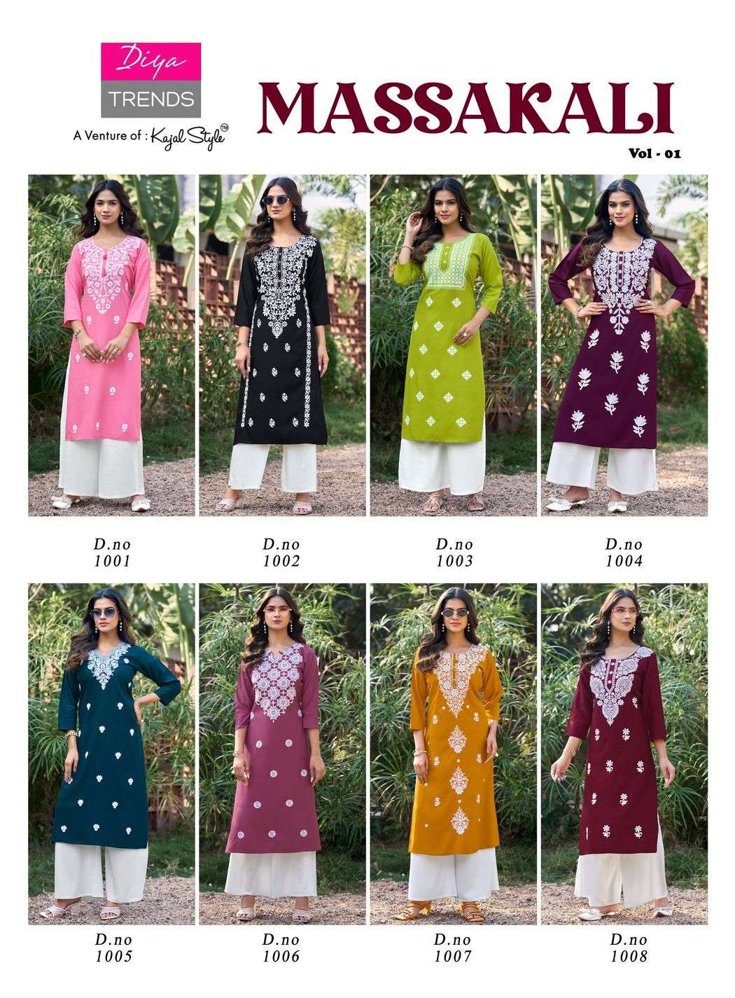 MASSAKALI BY DIYA TRENDZ IN HEAVY RAYON WITH FANCY EMBROIDERY & LUCKNOWI WORK 