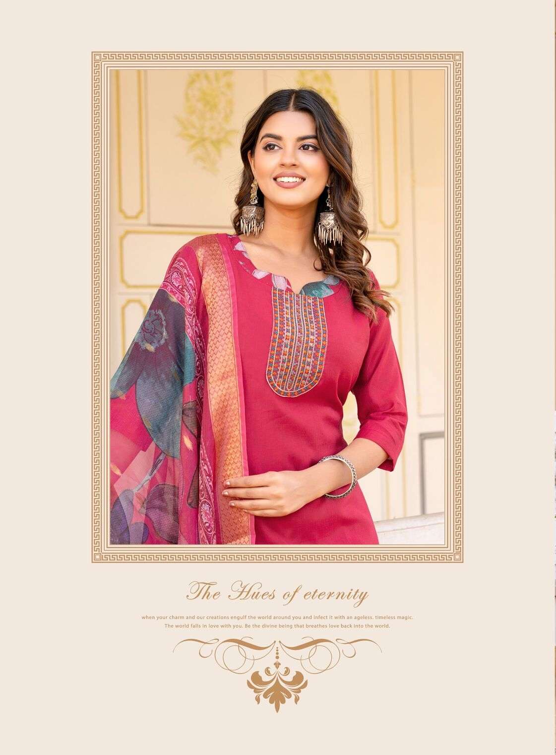 MAYA VOL-1 BY ERRAHA IN HEAVY VATICAN FABRIC WITH EXCLUSIVE EMBROIDERY NECK & STYLED 