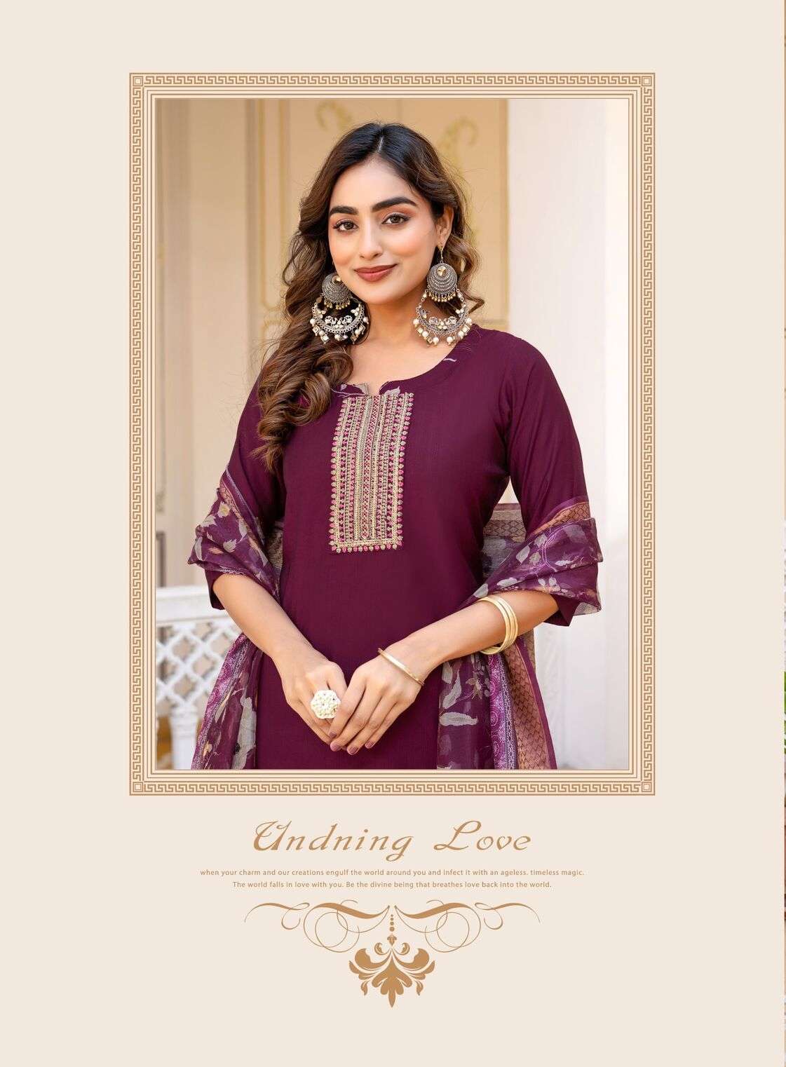 MAYA VOL-1 BY ERRAHA IN HEAVY VATICAN FABRIC WITH EXCLUSIVE EMBROIDERY NECK & STYLED 