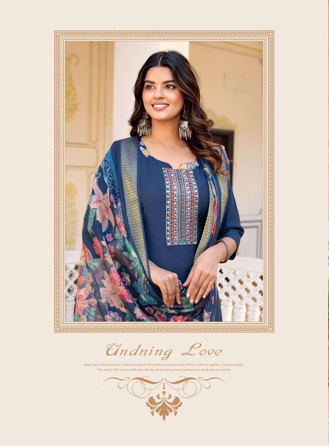 MAYA VOL-1 BY ERRAHA IN HEAVY VATICAN FABRIC WITH EXCLUSIVE EMBROIDERY NECK & STYLED 