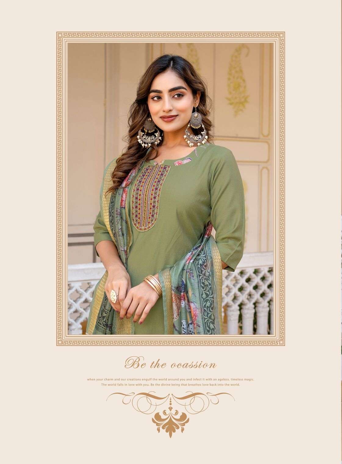 MAYA VOL-1 BY ERRAHA IN HEAVY VATICAN FABRIC WITH EXCLUSIVE EMBROIDERY NECK & STYLED 