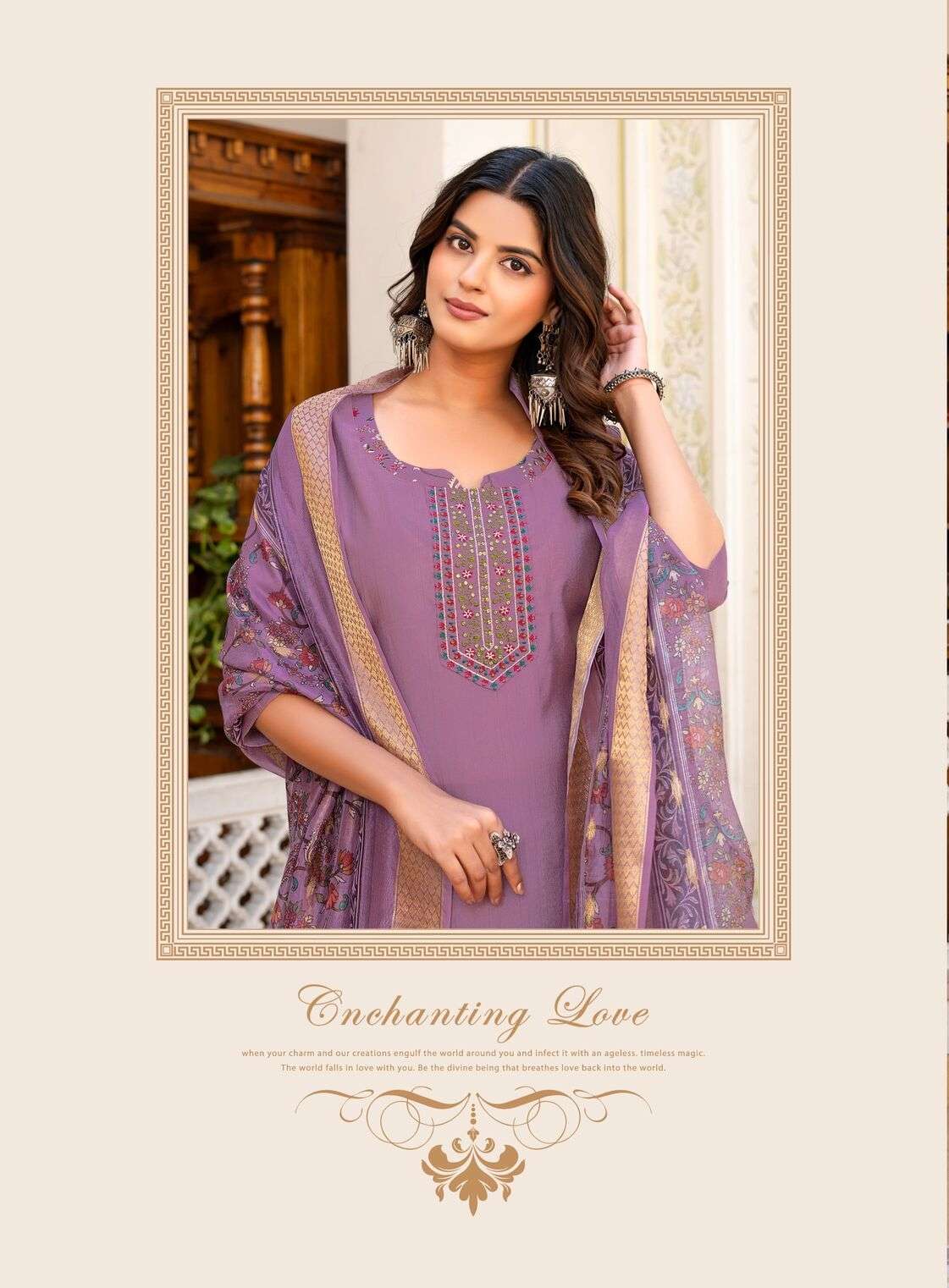 MAYA VOL-1 BY ERRAHA IN HEAVY VATICAN FABRIC WITH EXCLUSIVE EMBROIDERY NECK & STYLED 