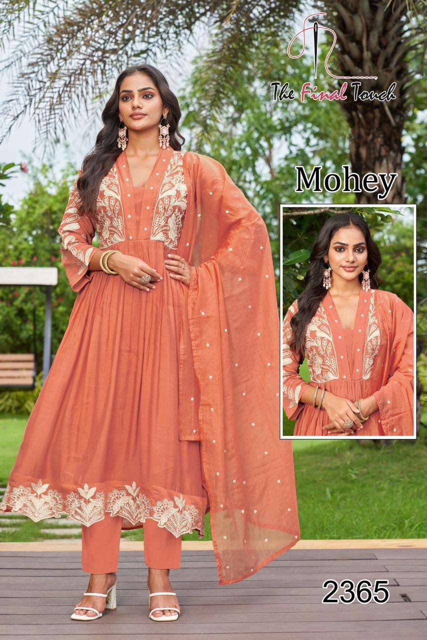 MOHEY BY THE FINAL TOUCH IN ROMAN MAL WITH EMBROIDERY WORK AND SOFT DUPATTA 