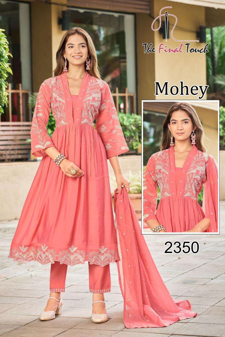MOHEY BY THE FINAL TOUCH IN ROMAN MAL WITH EMBROIDERY WORK AND SOFT DUPATTA 