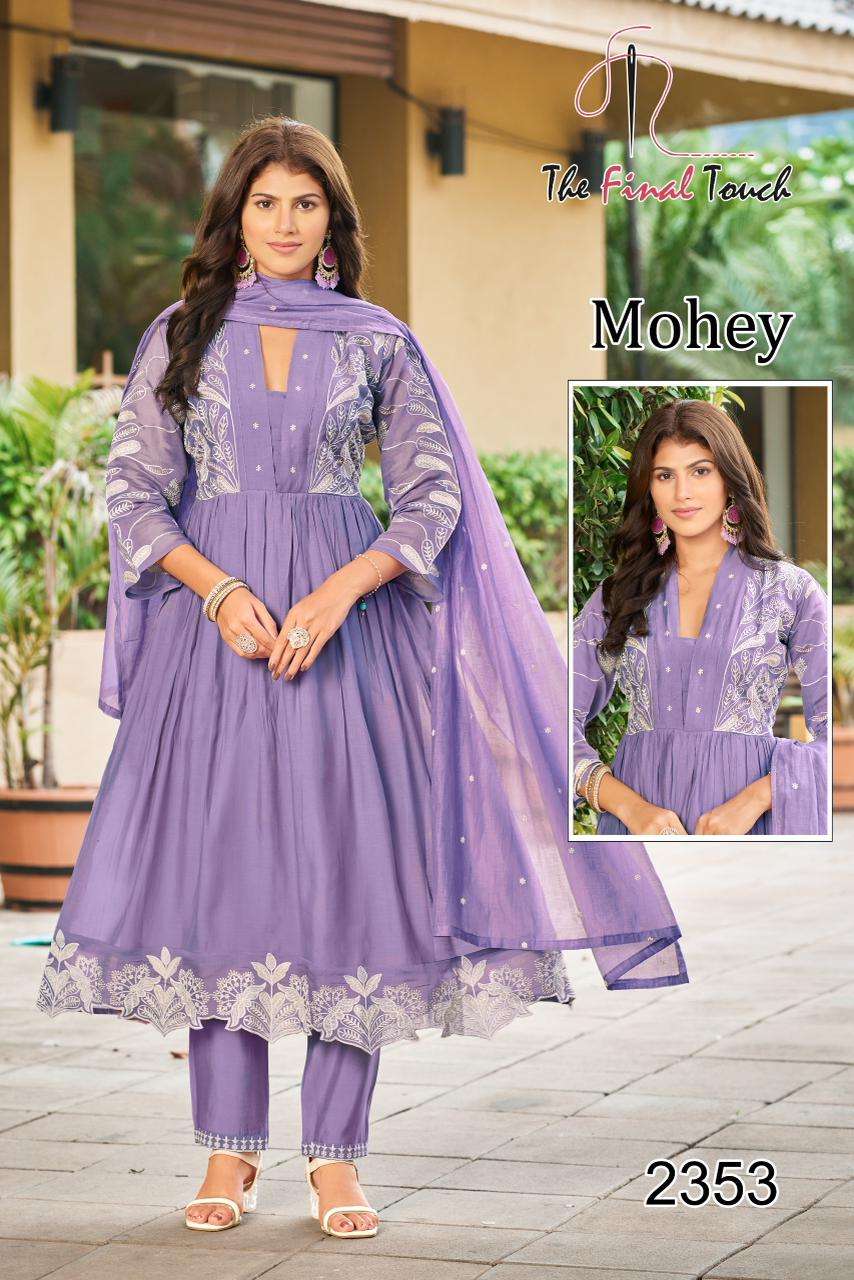 MOHEY BY THE FINAL TOUCH IN ROMAN MAL WITH EMBROIDERY WORK AND SOFT DUPATTA 