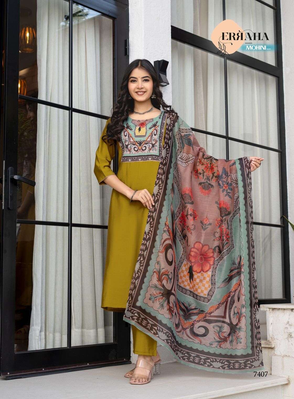 MOHINI VOL-1 BY ERRAHA IN HEAVY ROMAN SILK WITH EXCLUSIVE DIGITAL WORK STYLED 