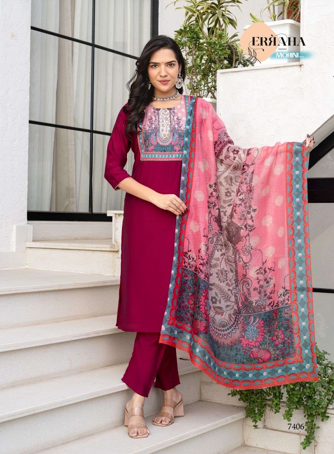 MOHINI VOL-1 BY ERRAHA IN HEAVY ROMAN SILK WITH EXCLUSIVE DIGITAL WORK STYLED 