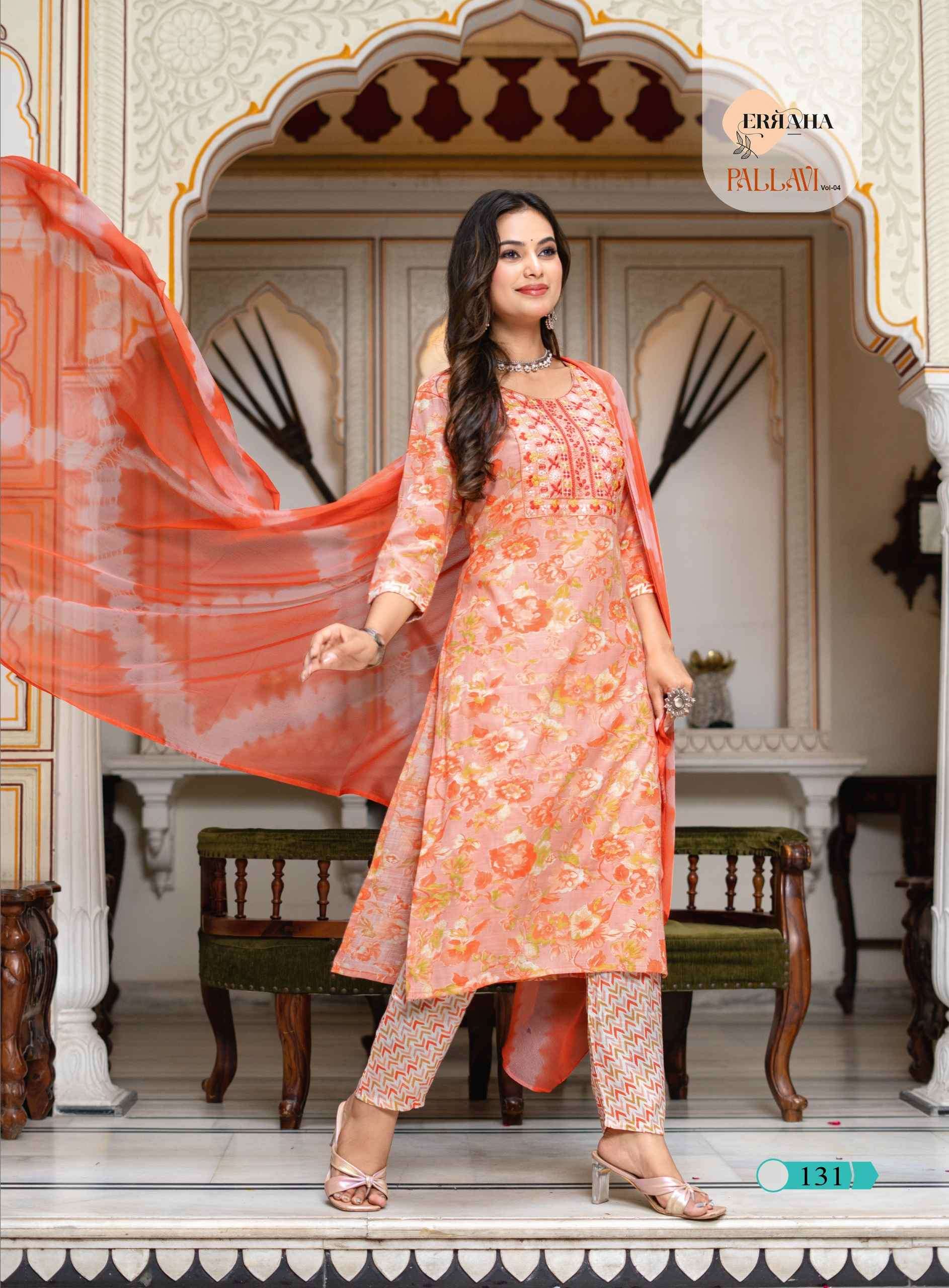 PALLAVI VOLUME-4 BY ERRAHA IN RAYON CAPSULE FOIL PRINT WITH EMBROIDERY WORK 