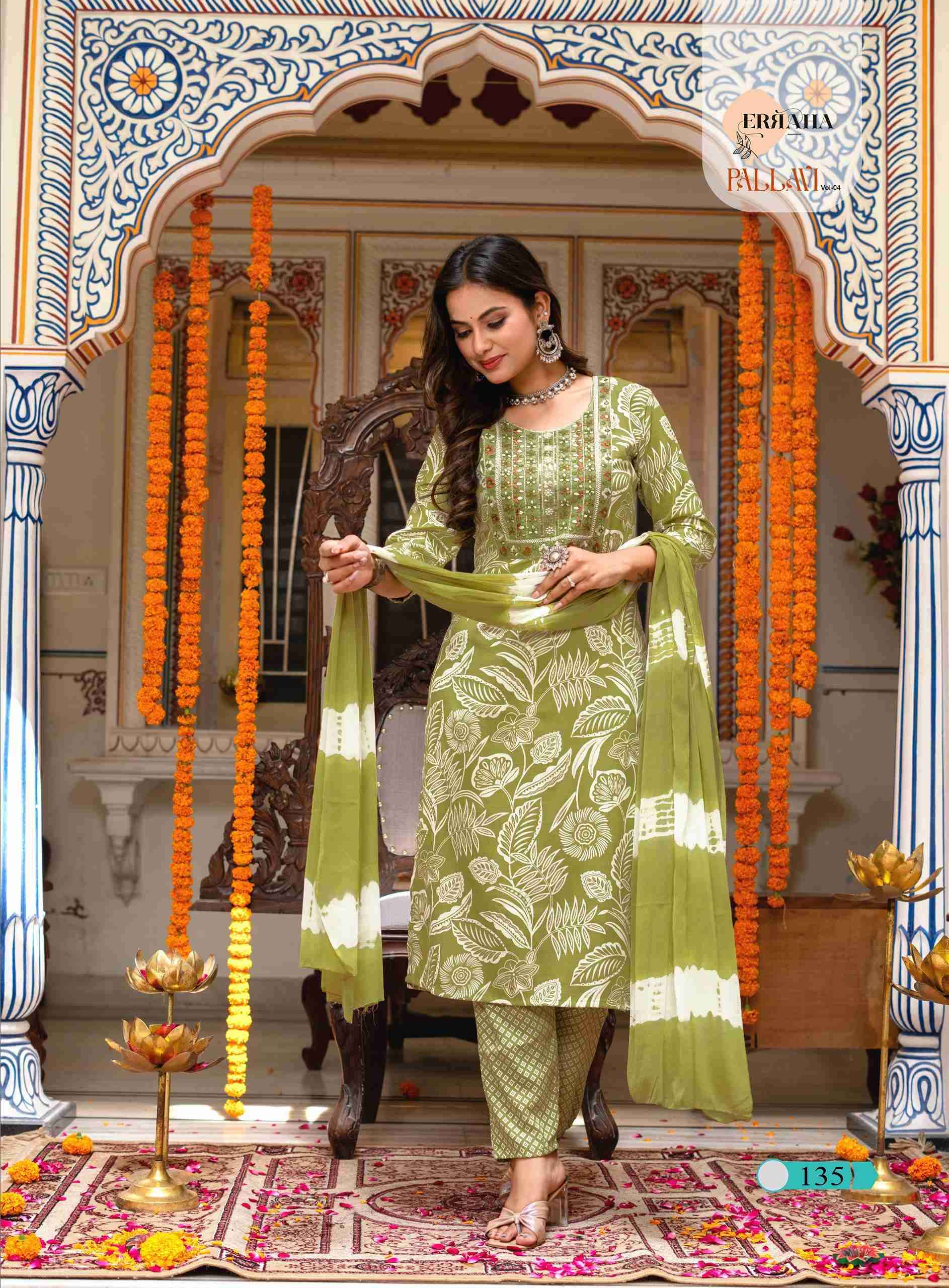 PALLAVI VOLUME-4 BY ERRAHA IN RAYON CAPSULE FOIL PRINT WITH EMBROIDERY WORK 