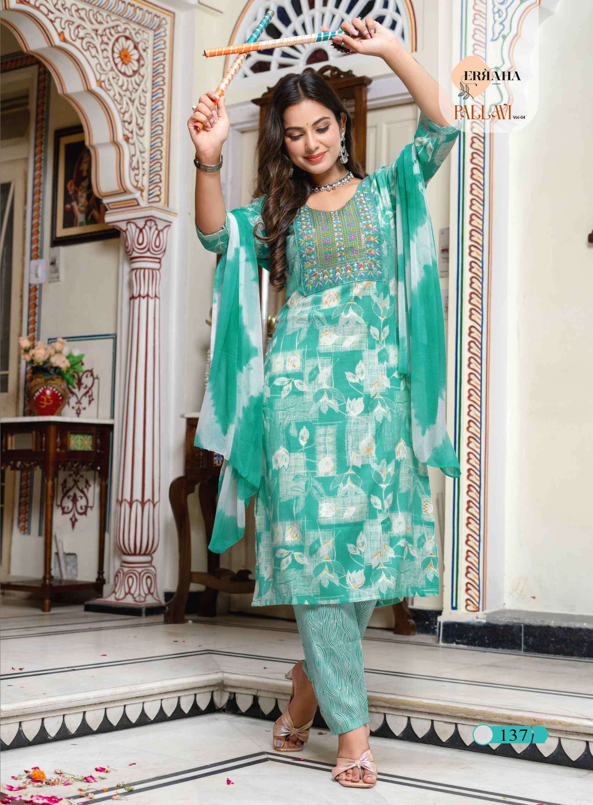 PALLAVI VOLUME-4 BY ERRAHA IN RAYON CAPSULE FOIL PRINT WITH EMBROIDERY WORK 