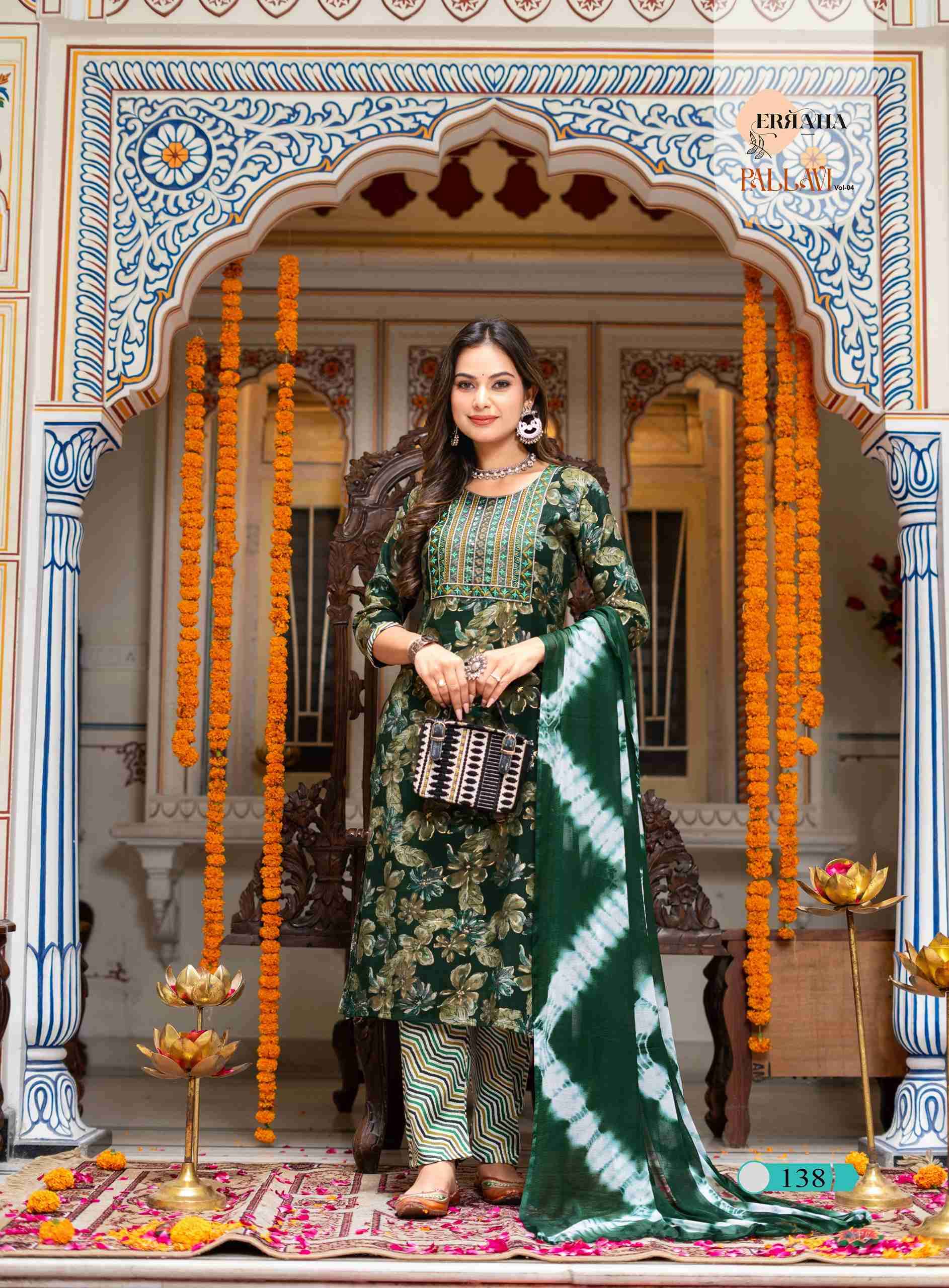 PALLAVI VOLUME-4 BY ERRAHA IN RAYON CAPSULE FOIL PRINT WITH EMBROIDERY WORK 