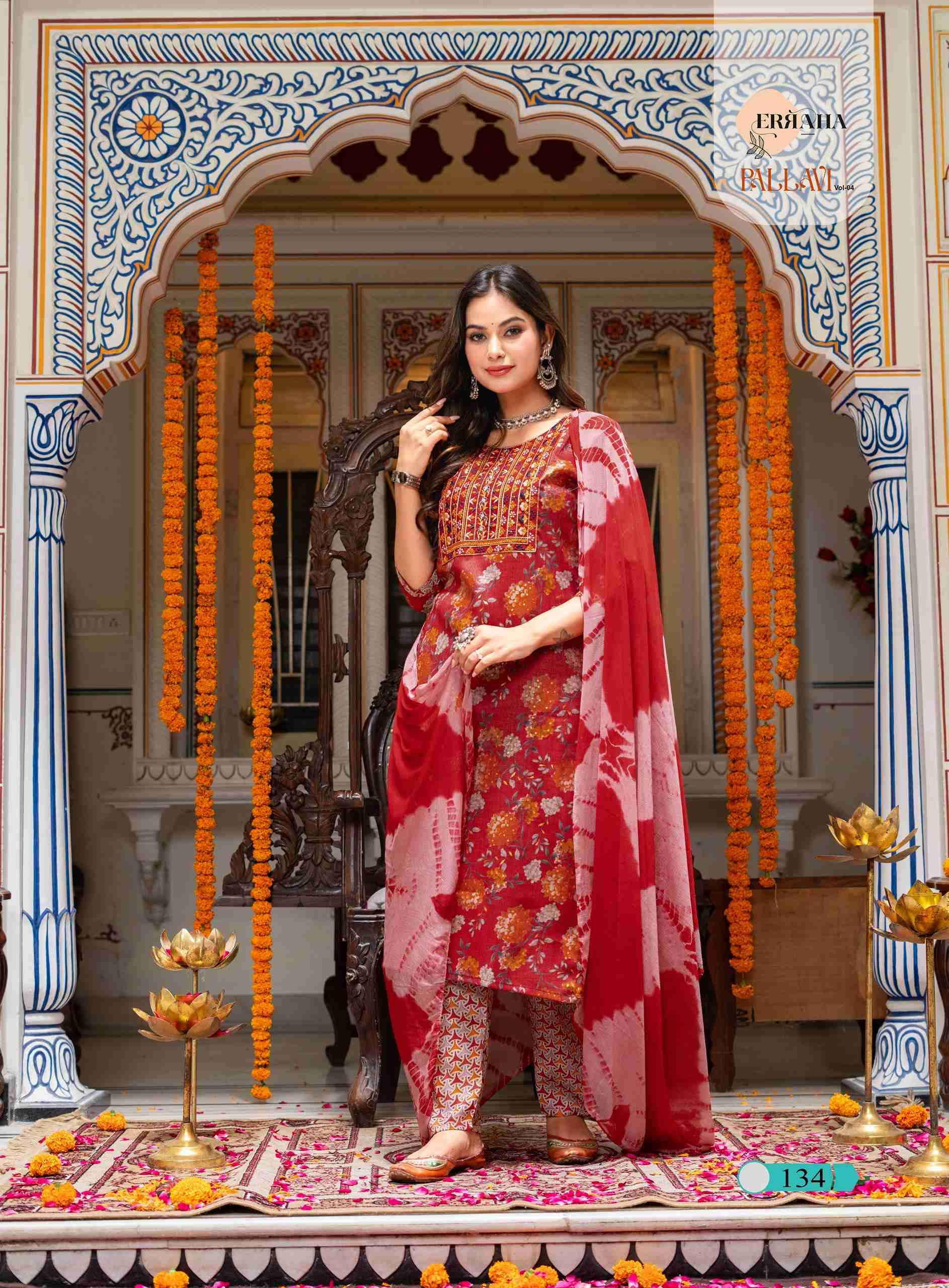 PALLAVI VOLUME-4 BY ERRAHA IN RAYON CAPSULE FOIL PRINT WITH EMBROIDERY WORK 