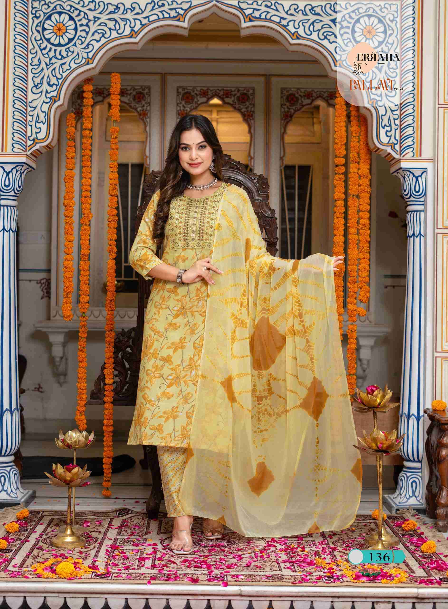 PALLAVI VOLUME-4 BY ERRAHA IN RAYON CAPSULE FOIL PRINT WITH EMBROIDERY WORK 