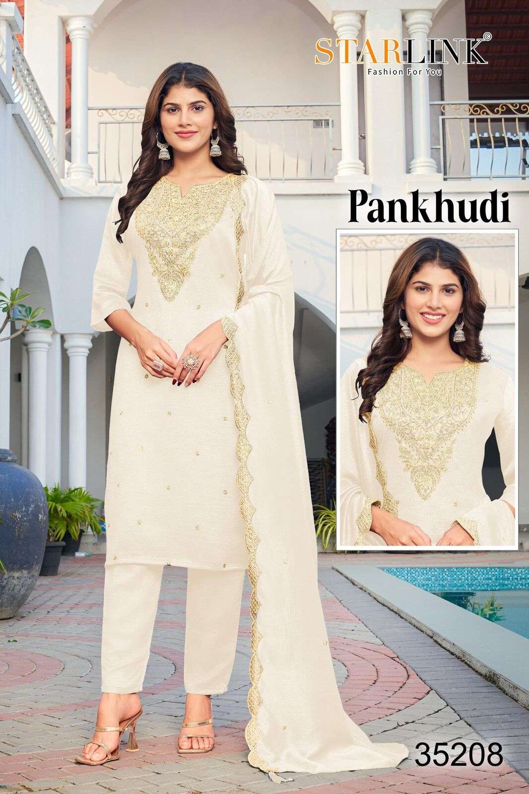 PHANKUDI BY STARLINK IN VICHITRA SILK WITH INNER AND EMBROIDERY NECK WORK 