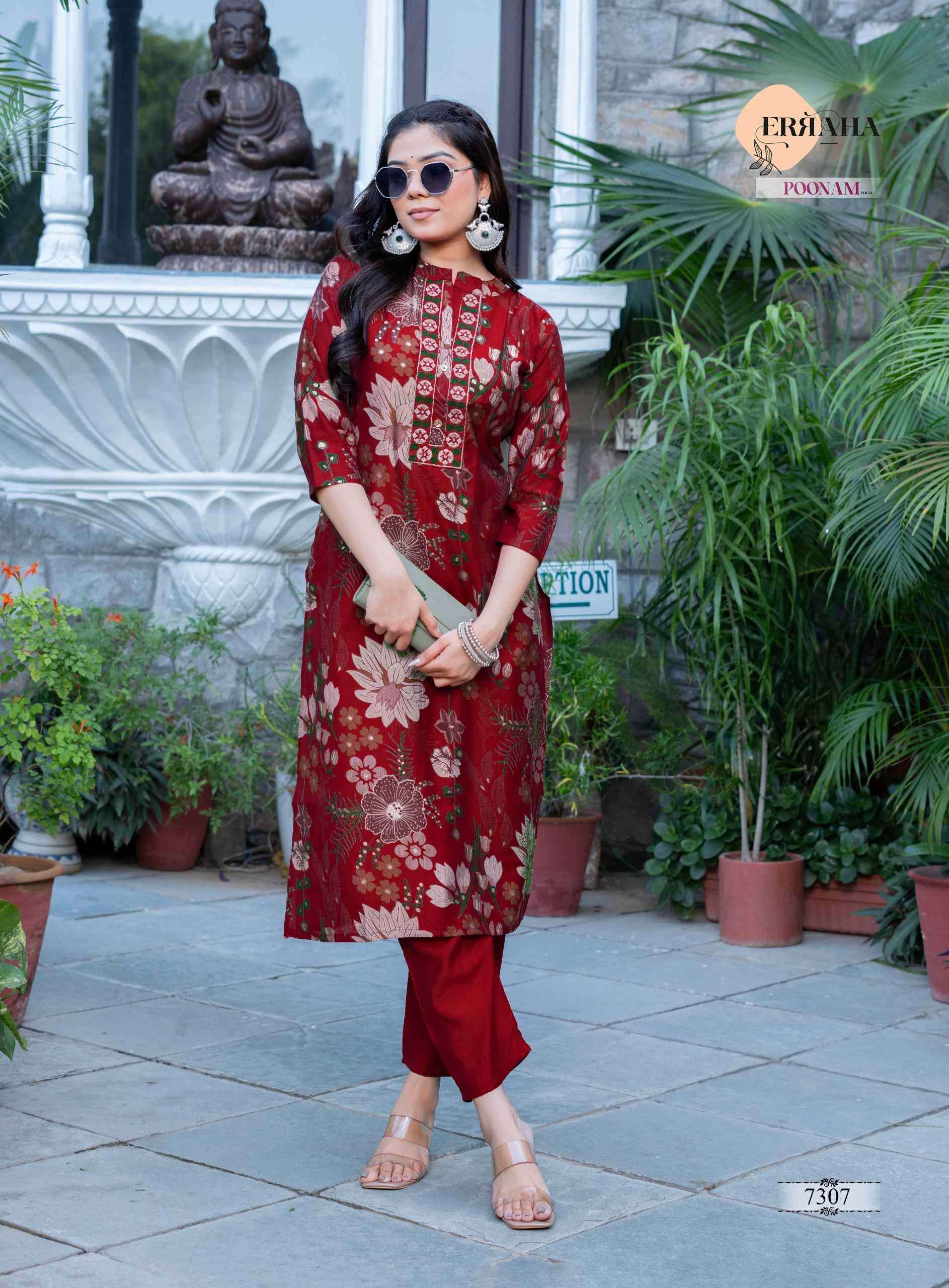 POONAM VOL-1 BY ERRAHA IN HEAVY VATICAN FOIL PRINT WITH EXCLUSIVE EMBROIDERY CO-ORD SET 