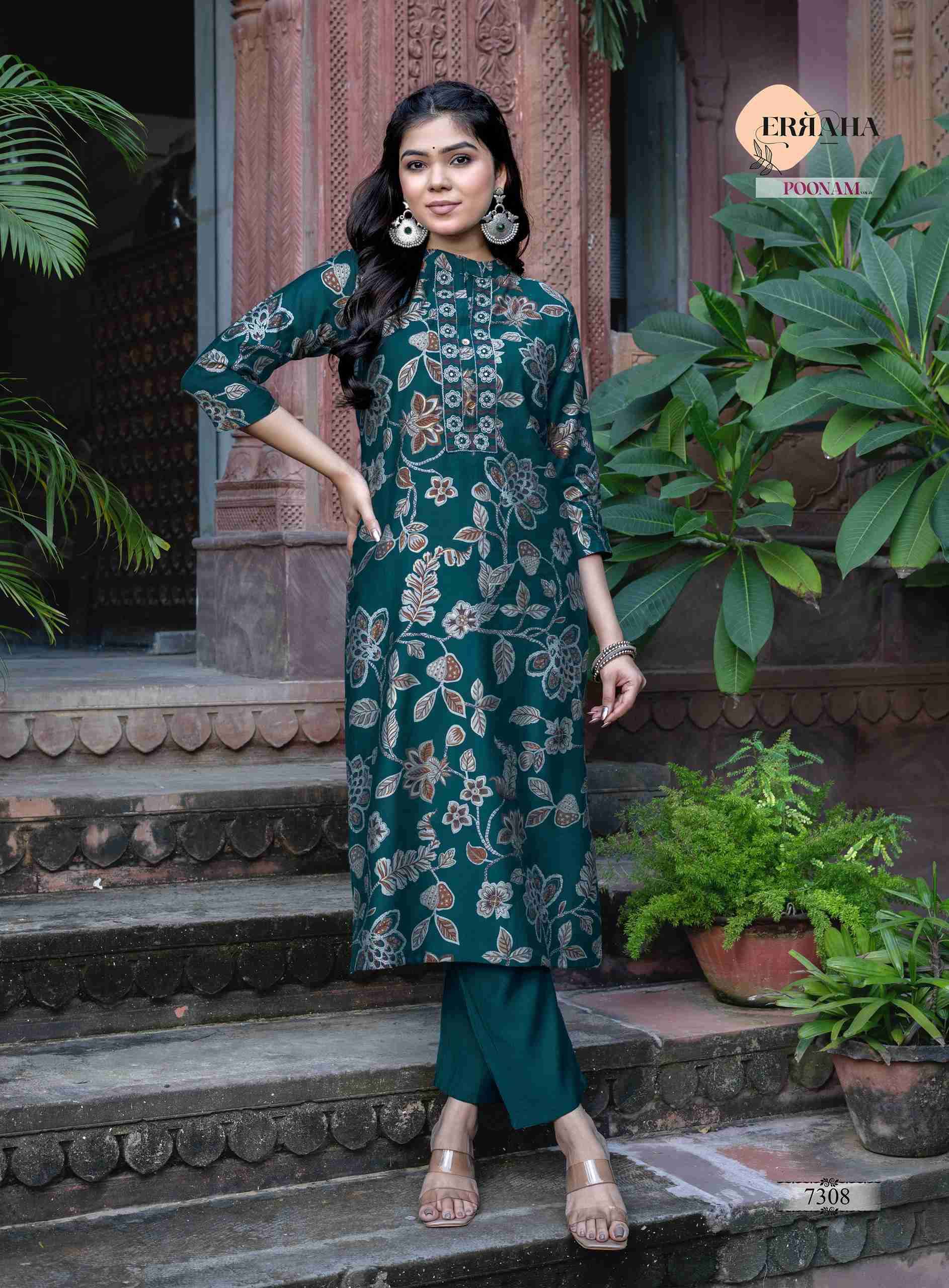 POONAM VOL-1 BY ERRAHA IN HEAVY VATICAN FOIL PRINT WITH EXCLUSIVE EMBROIDERY CO-ORD SET 