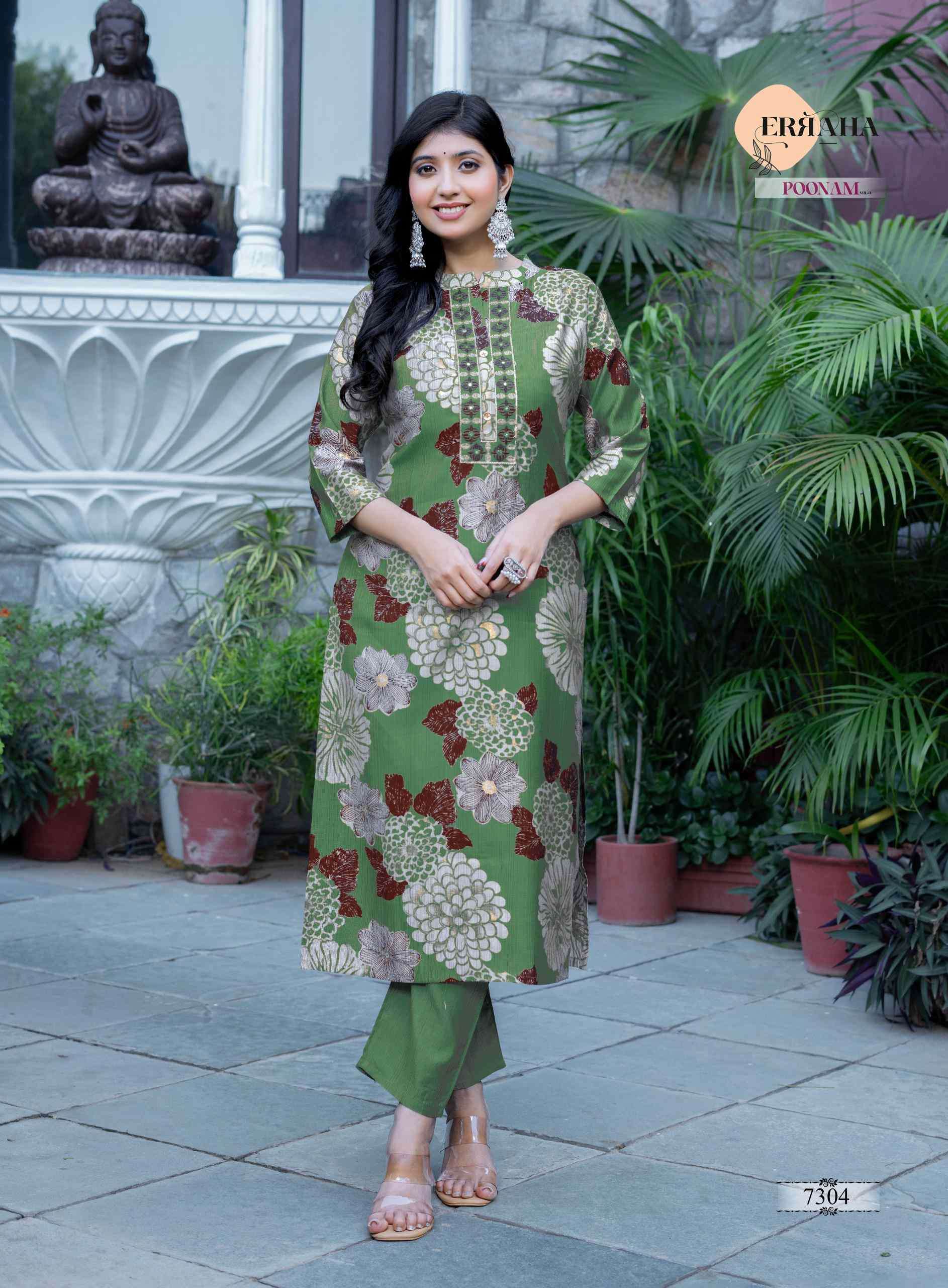 POONAM VOL-1 BY ERRAHA IN HEAVY VATICAN FOIL PRINT WITH EXCLUSIVE EMBROIDERY CO-ORD SET 