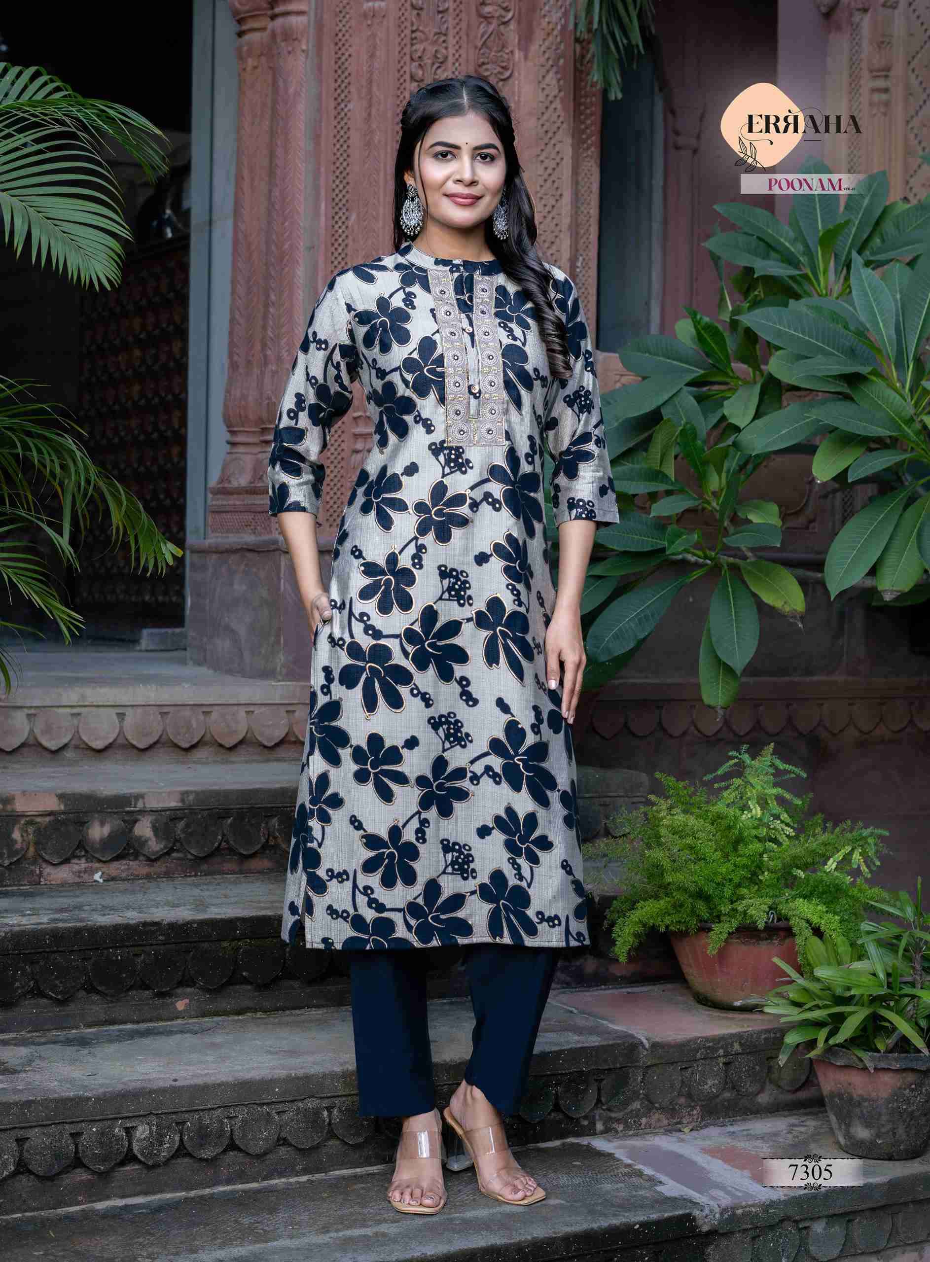POONAM VOL-1 BY ERRAHA IN HEAVY VATICAN FOIL PRINT WITH EXCLUSIVE EMBROIDERY CO-ORD SET 