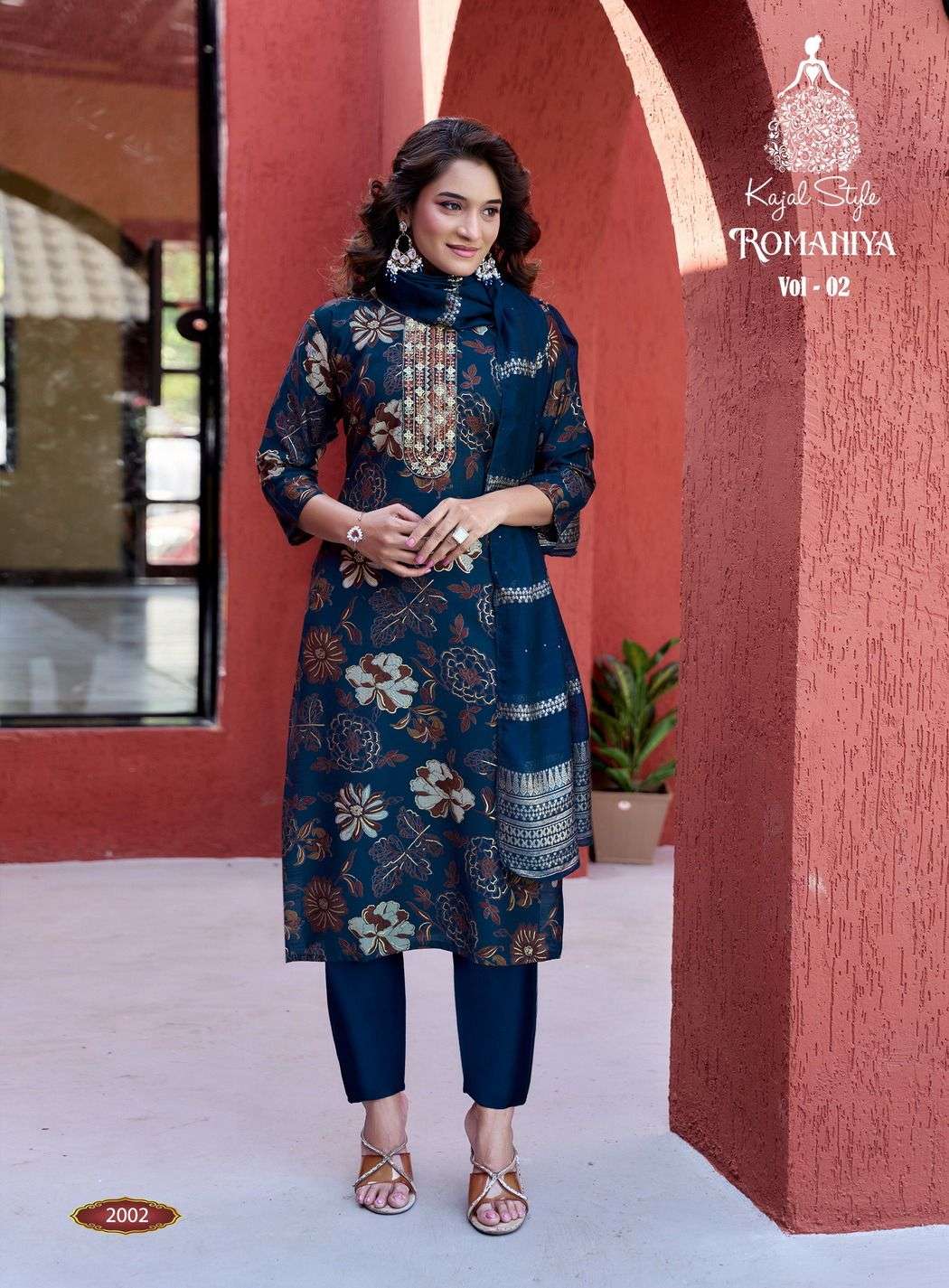 ROMANIYA VOL-2 BY KAJAL STYLE IN VATICAN PRINT WITH FANCY EMBROIDERY WORK 