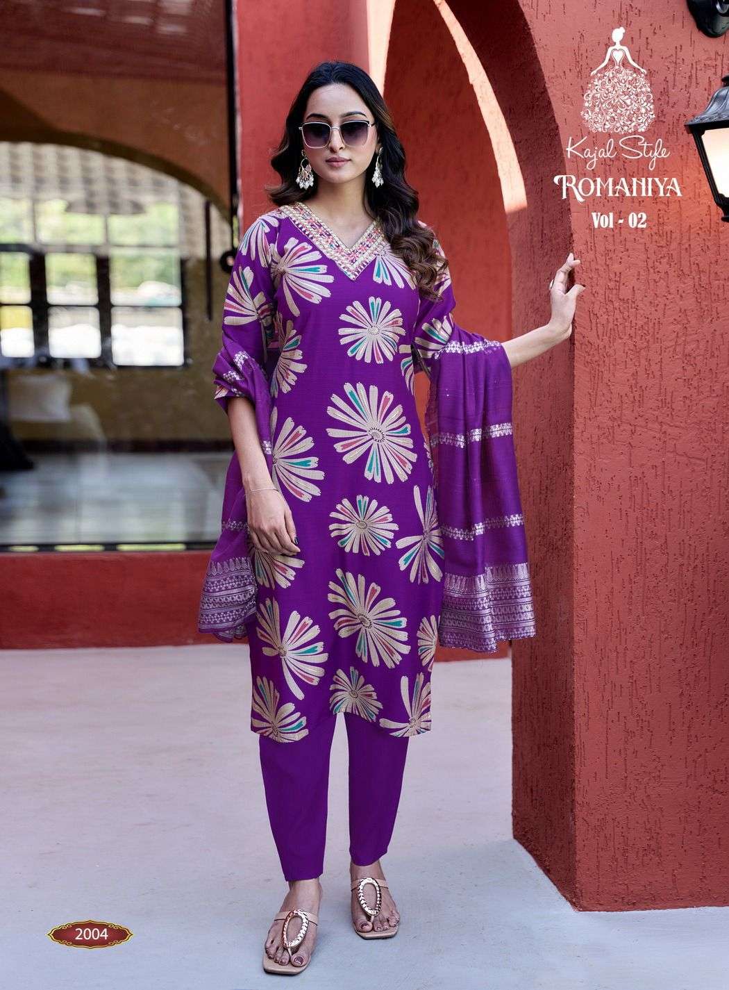 ROMANIYA VOL-2 BY KAJAL STYLE IN VATICAN PRINT WITH FANCY EMBROIDERY WORK 