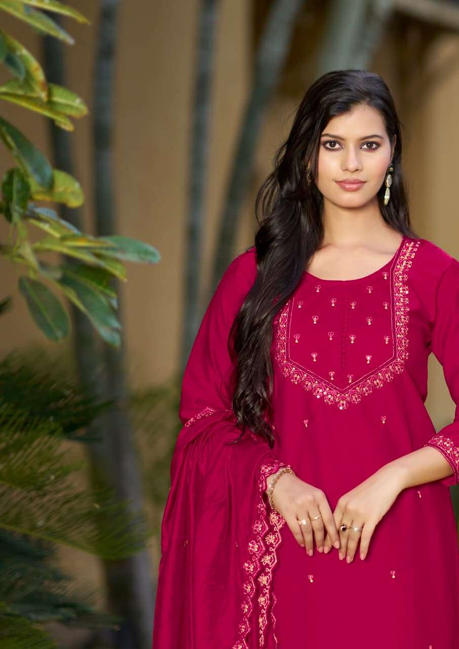 SAJANI BY WOODEE IN VISCOSE GADWALL SILK WITH SEQUENCE THREAD WORK 3 PCS CONCEPT