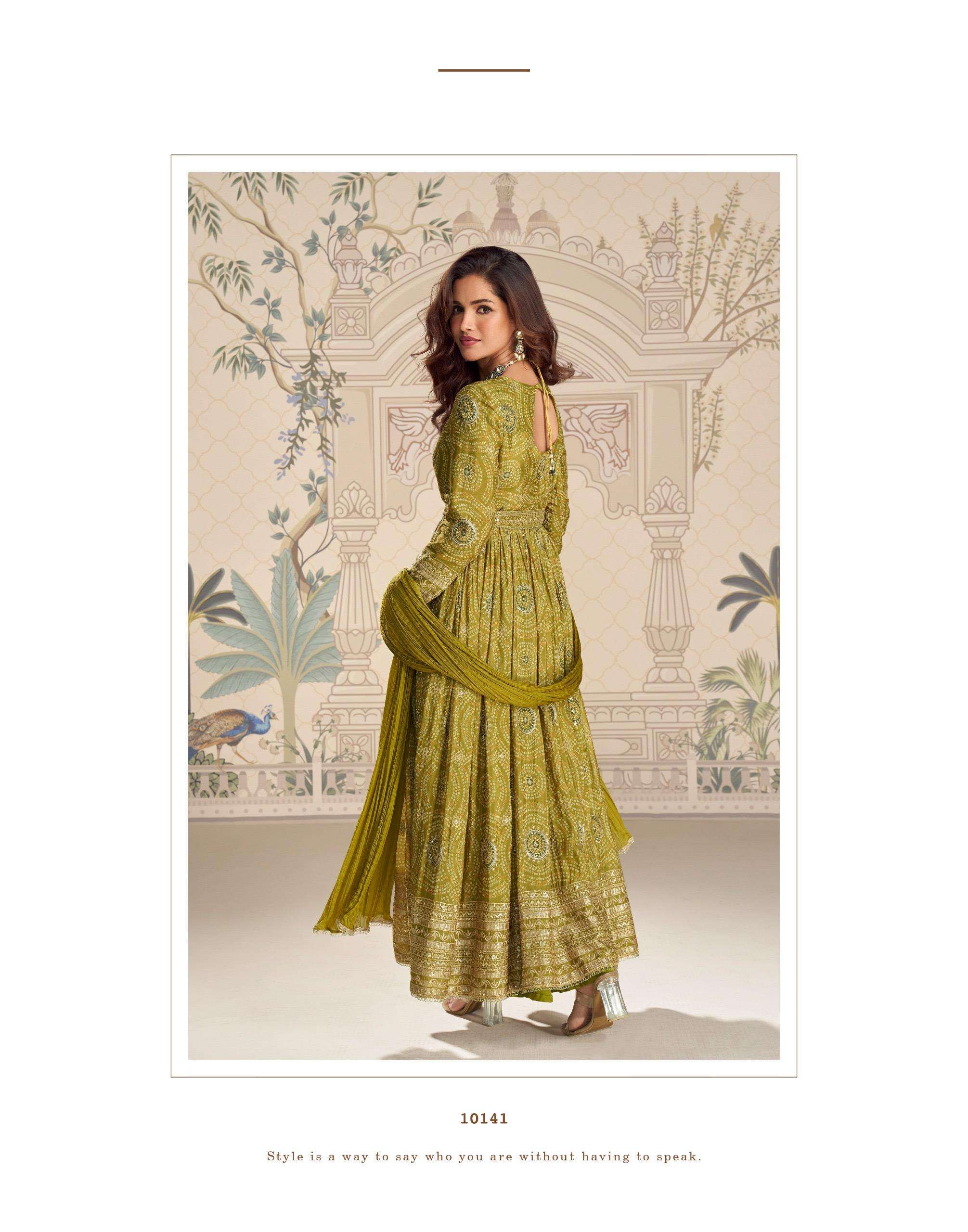 SAKSHI BY SAYURI DESIGNER IN REAL PREMIUM CHINON SILK WITH HEAVY EMBROIDERY WORK 