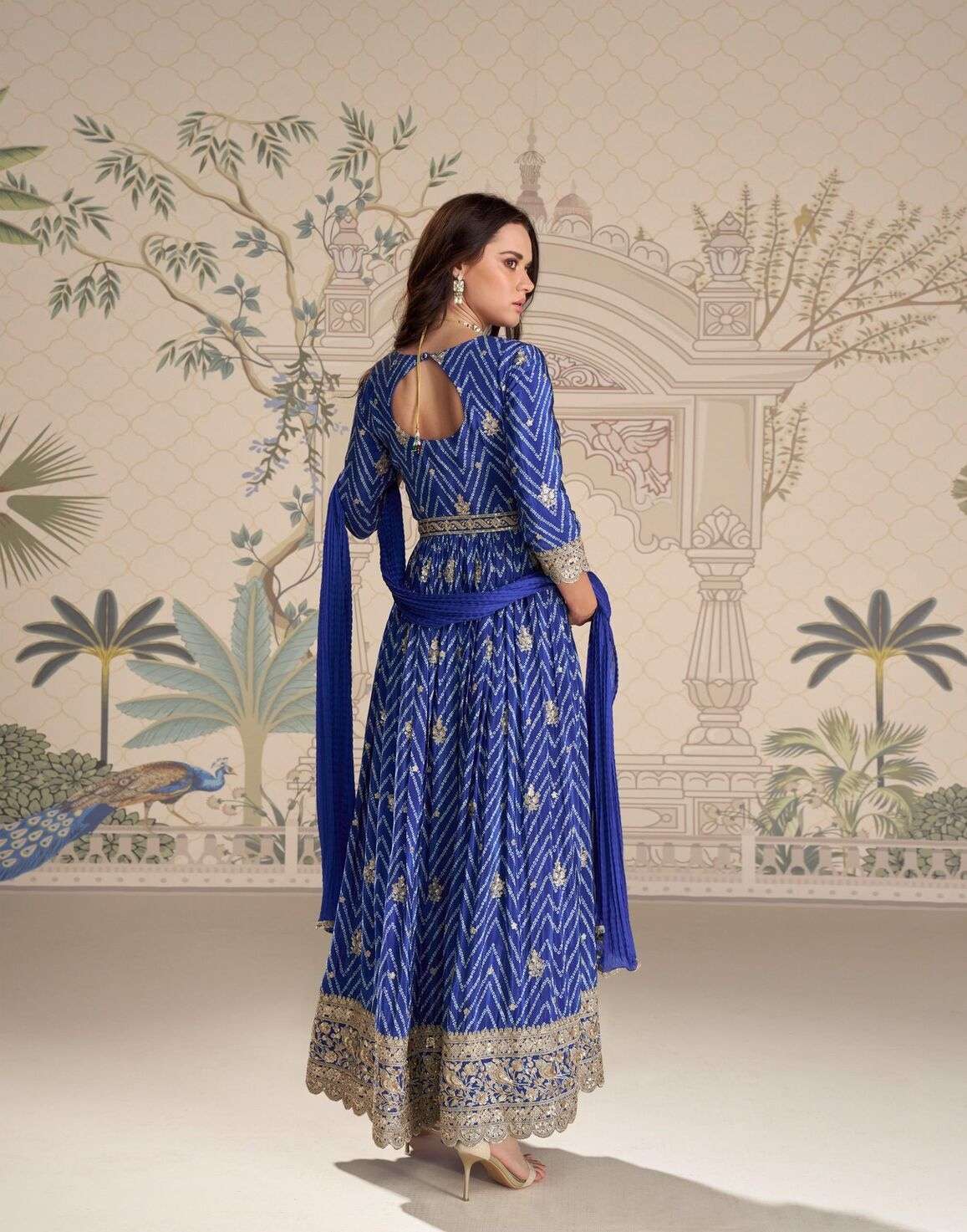 SAKSHI BY SAYURI DESIGNER IN REAL PREMIUM CHINON SILK WITH HEAVY EMBROIDERY WORK 