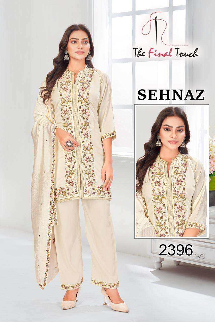 SEHNAZ BY THE FINAL TOUCH IN ROMAN SILK WITH HEAVY EMBROIDERY WORK COMBO PACKING 