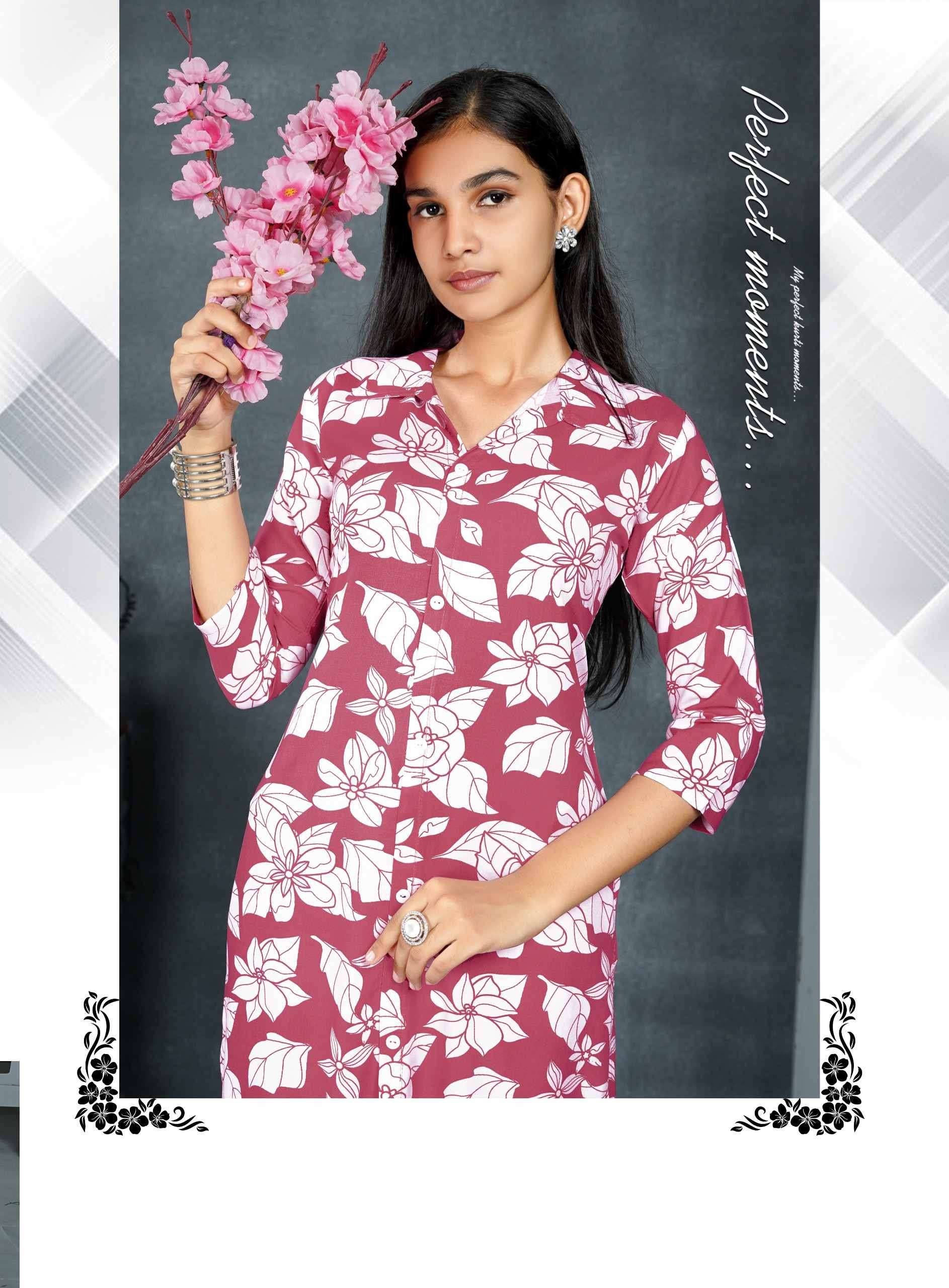 SHANAYA VOL-1 BY ERRAHA IN PREMIUM REYON PRINT FABRIC CO-ORD TOP WITH COLLAR 