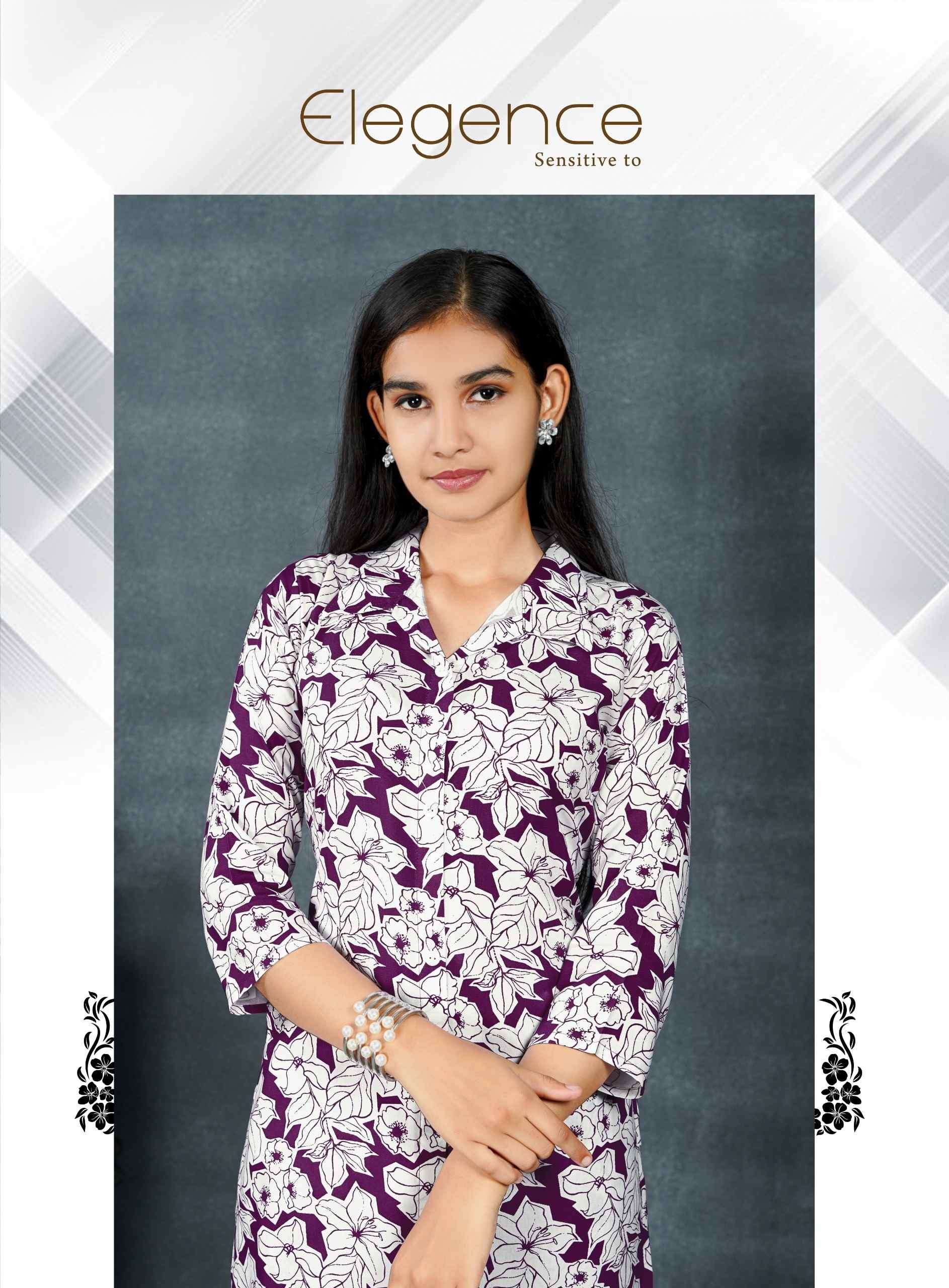 SHANAYA VOL-1 BY ERRAHA IN PREMIUM REYON PRINT FABRIC CO-ORD TOP WITH COLLAR 