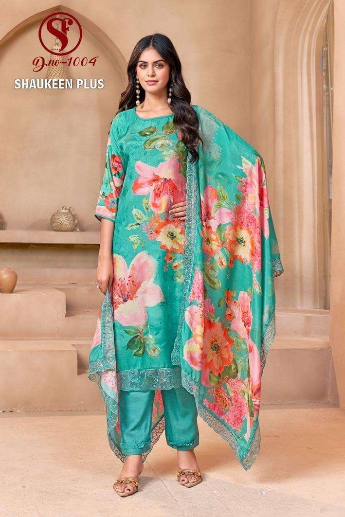 SHAUKEEEN PLUS BY SWEETY FASHION IN PURE VISCOS MUSLIN DIGITAL PRINT WITH HEAVY EMBROIDERY LACE