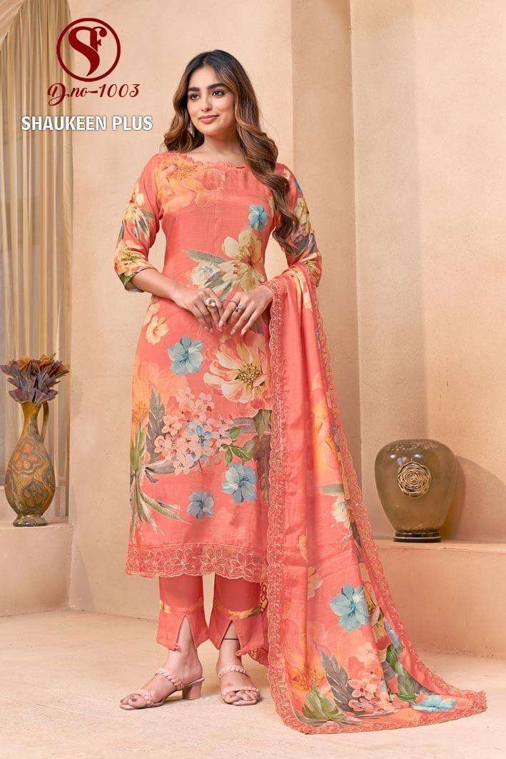 SHAUKEEEN PLUS BY SWEETY FASHION IN PURE VISCOS MUSLIN DIGITAL PRINT WITH HEAVY EMBROIDERY LACE