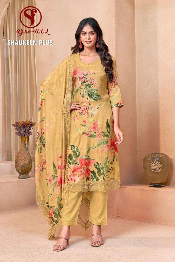 SHAUKEEEN PLUS BY SWEETY FASHION IN PURE VISCOS MUSLIN DIGITAL PRINT WITH HEAVY EMBROIDERY LACE