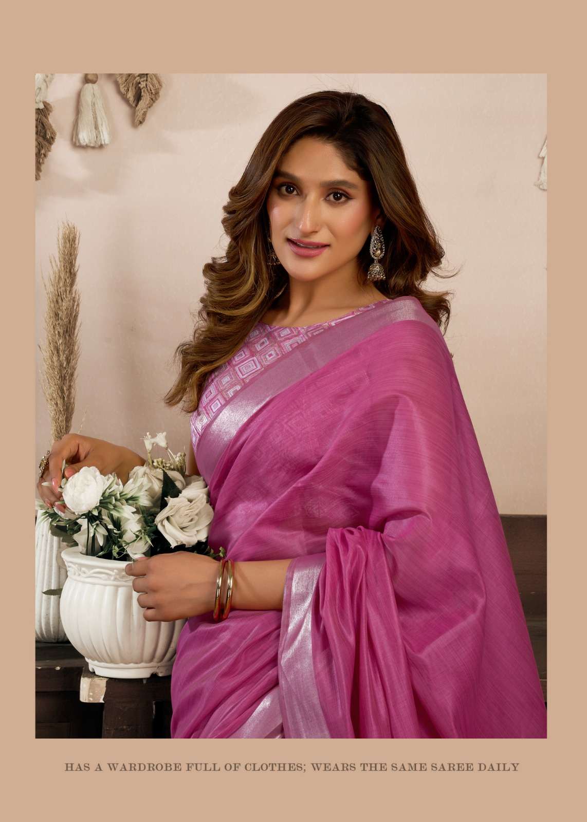 SRIVIDYA BY GOBUNI COTTON SAREE WITH BROCADE BLOUSE & ZHALLAR 